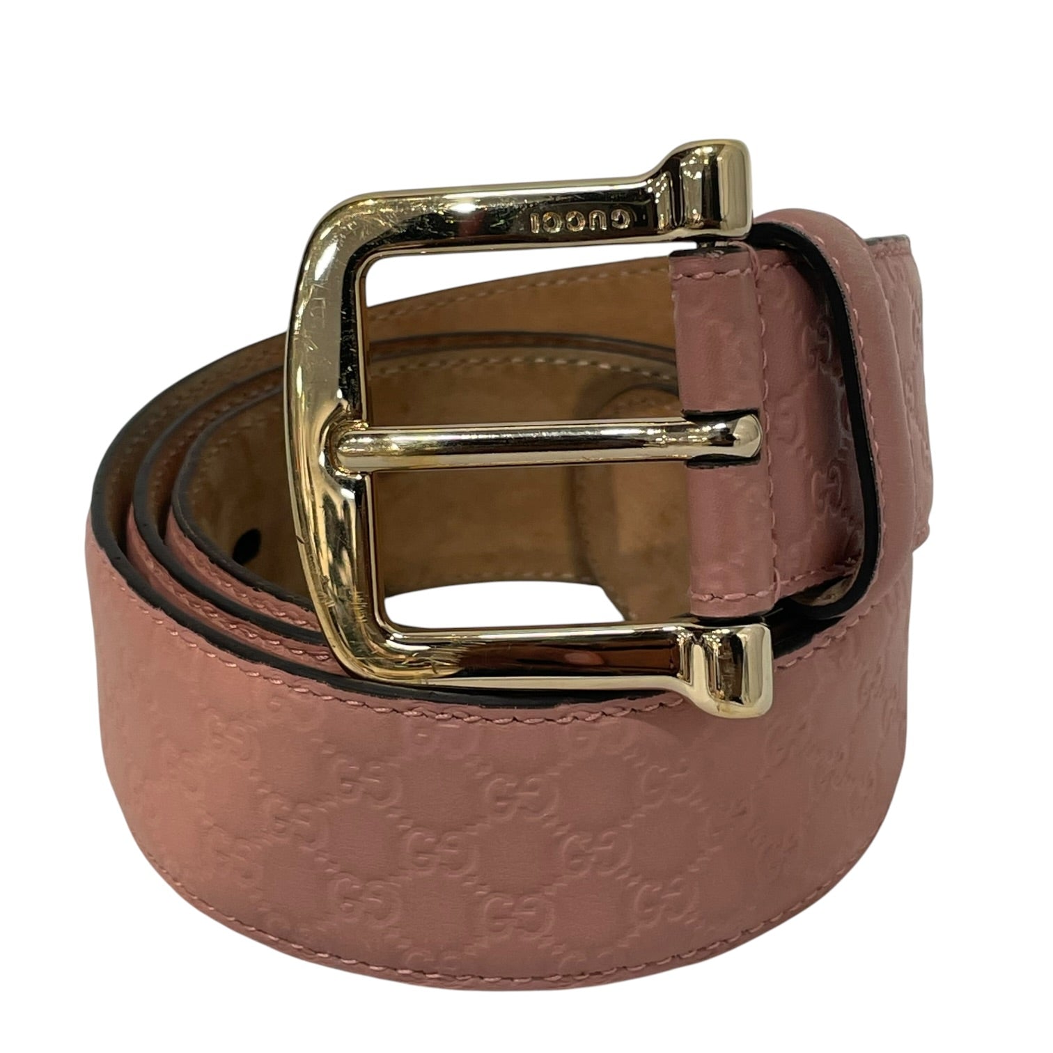 GUCCI/Belt/Monogram/Leather/PNK/L's/ view 1