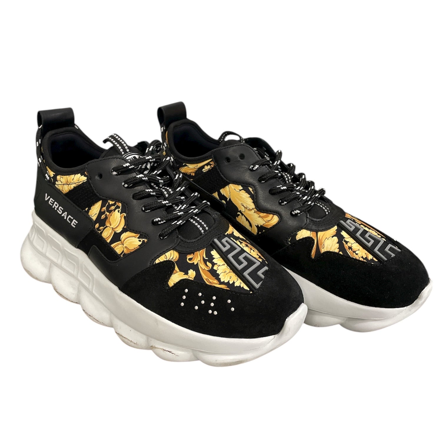 VERSACE/Low-Sneakers/US 8.5/Nylon/BLK/Chain Reaction Sneakers view 1