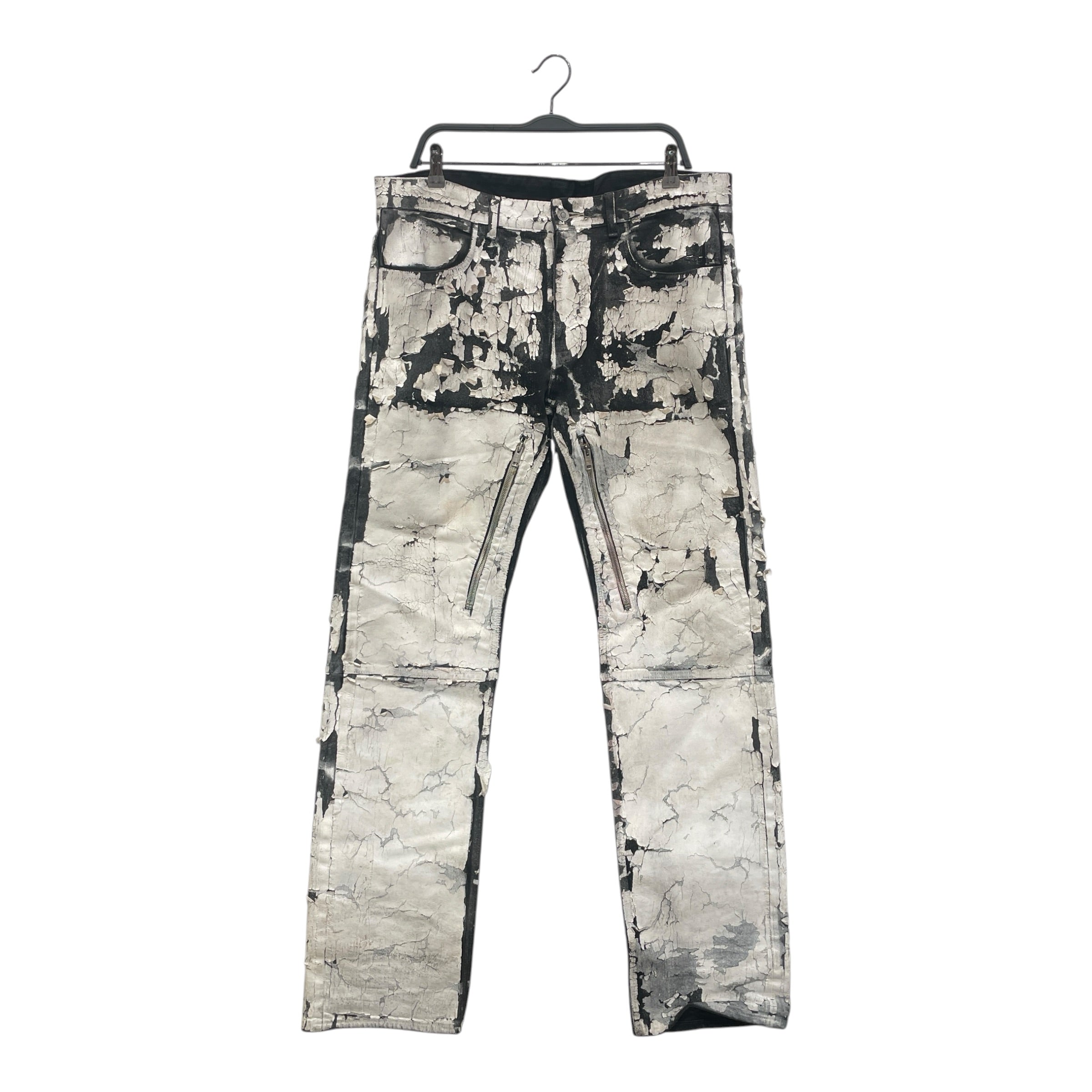GIVENCHY/Straight Pants/34/Denim/WHT/Button Fly/SS21 CRACKED PAINT WAX JEAN view 1