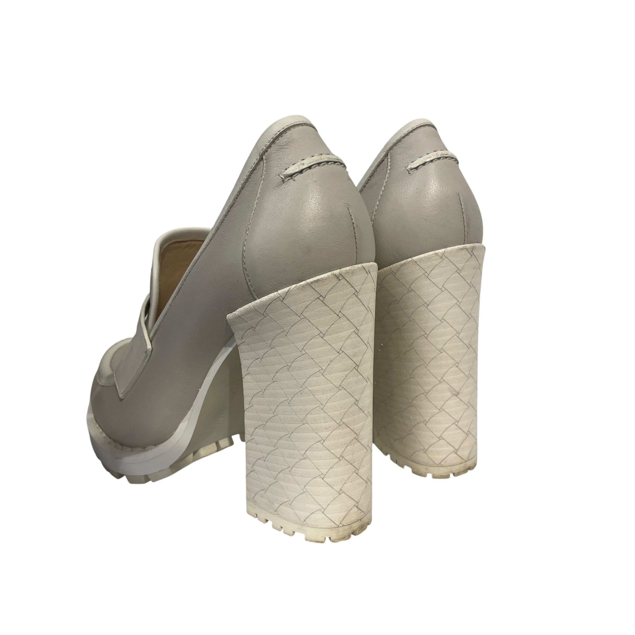 BOTTEGA VENETA/Heels/EU 39/Leather/WHT/LOAFER HEELS view 2