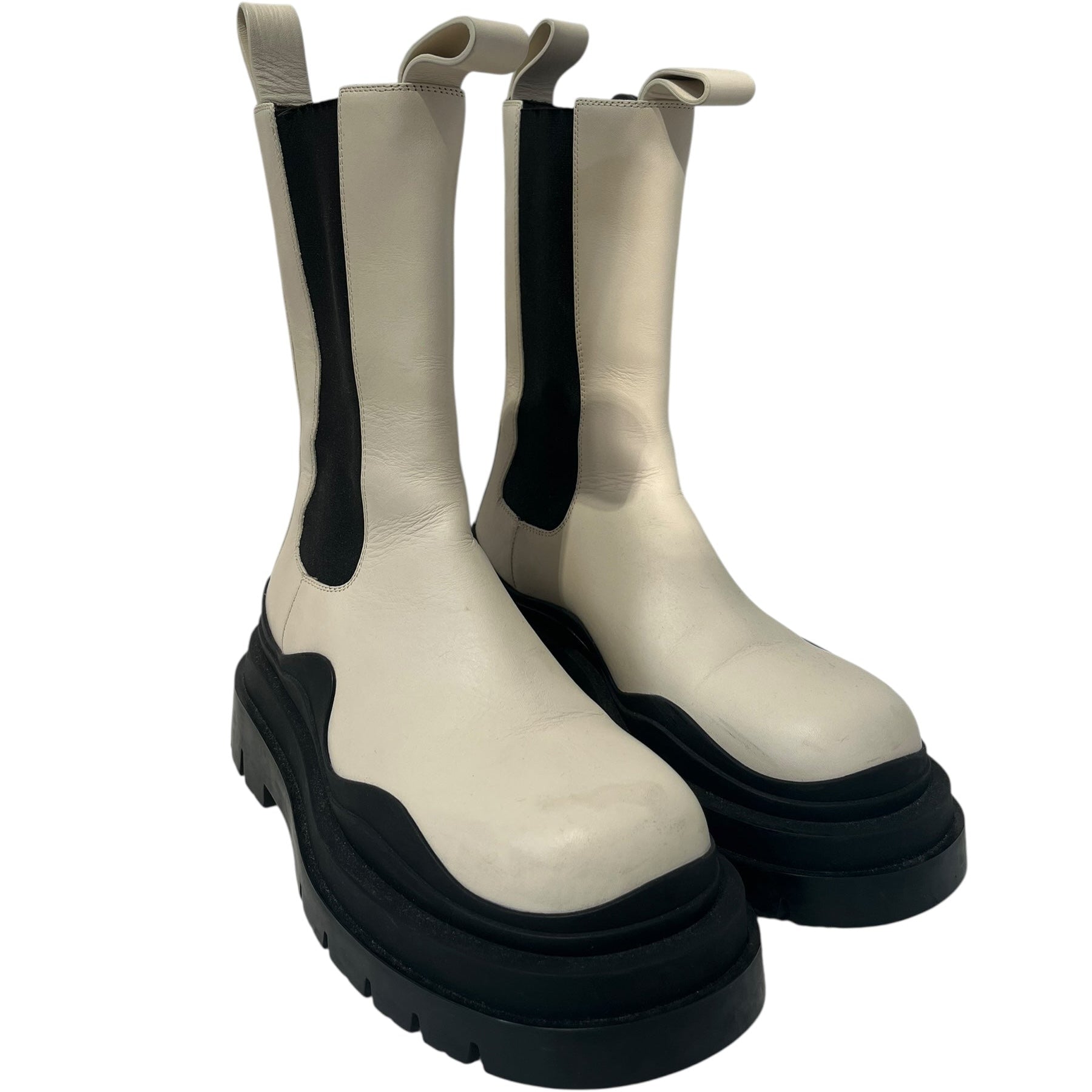 BOTTEGA VENETA/Chelsea Boots/US 6.5/Leather/WHT/Side Gore/leather chelsea boots view 1