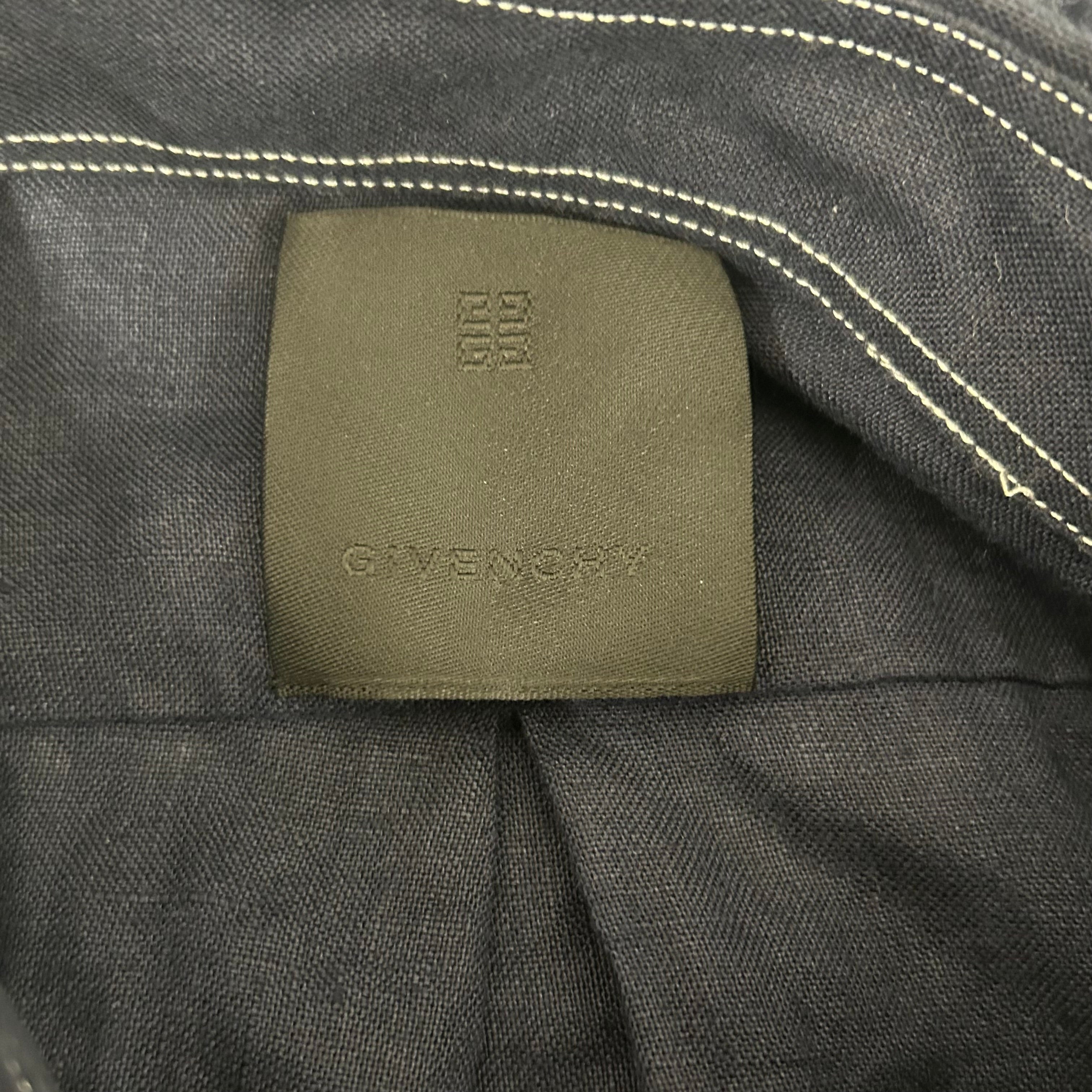 GIVENCHY/SS Shirt/41/Cotton/NVY/EMBROIDERED LOGO view 3