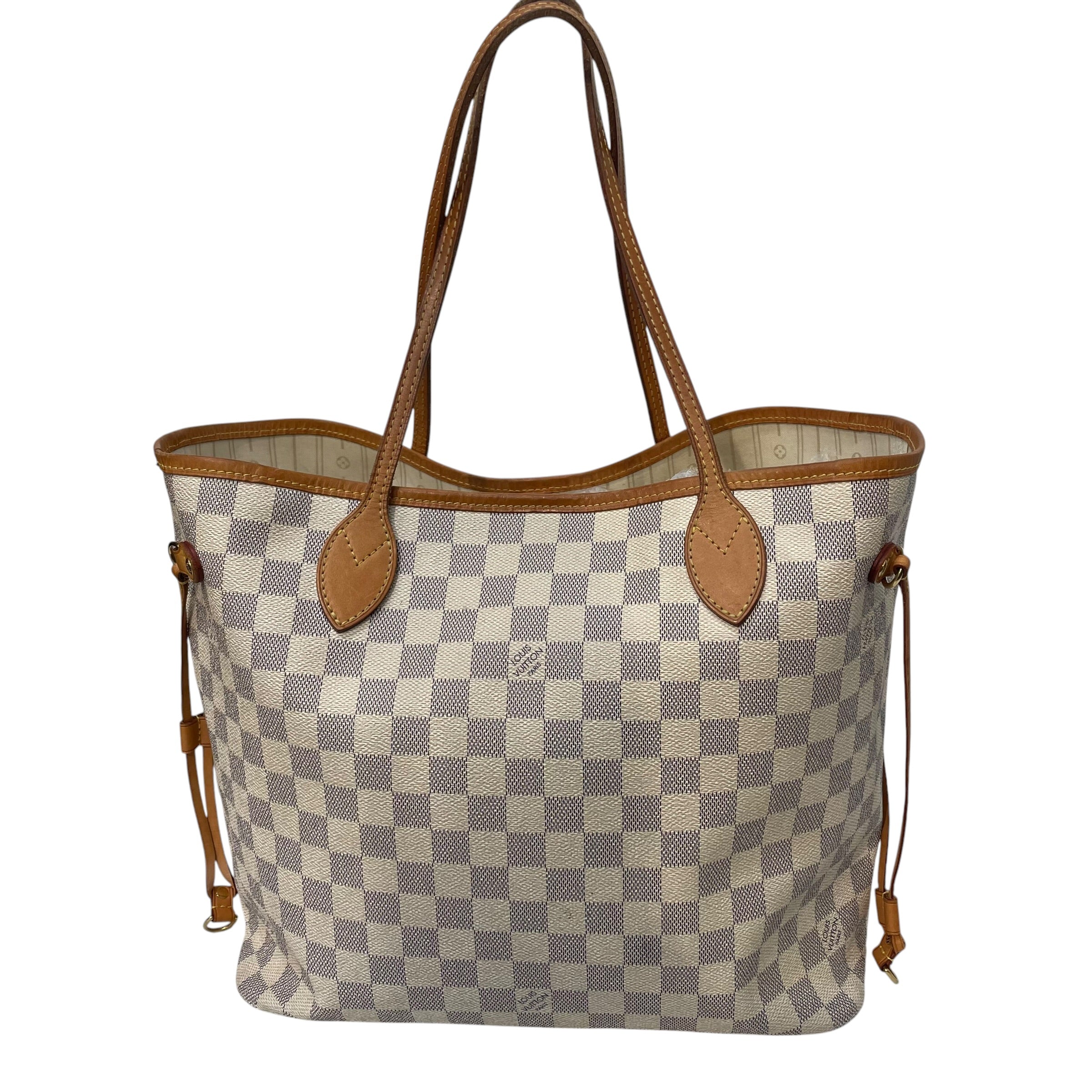 LOUIS VUITTON/Tote Bag/Monogram/Leather/CRM/damier azur neverfull mm view 2