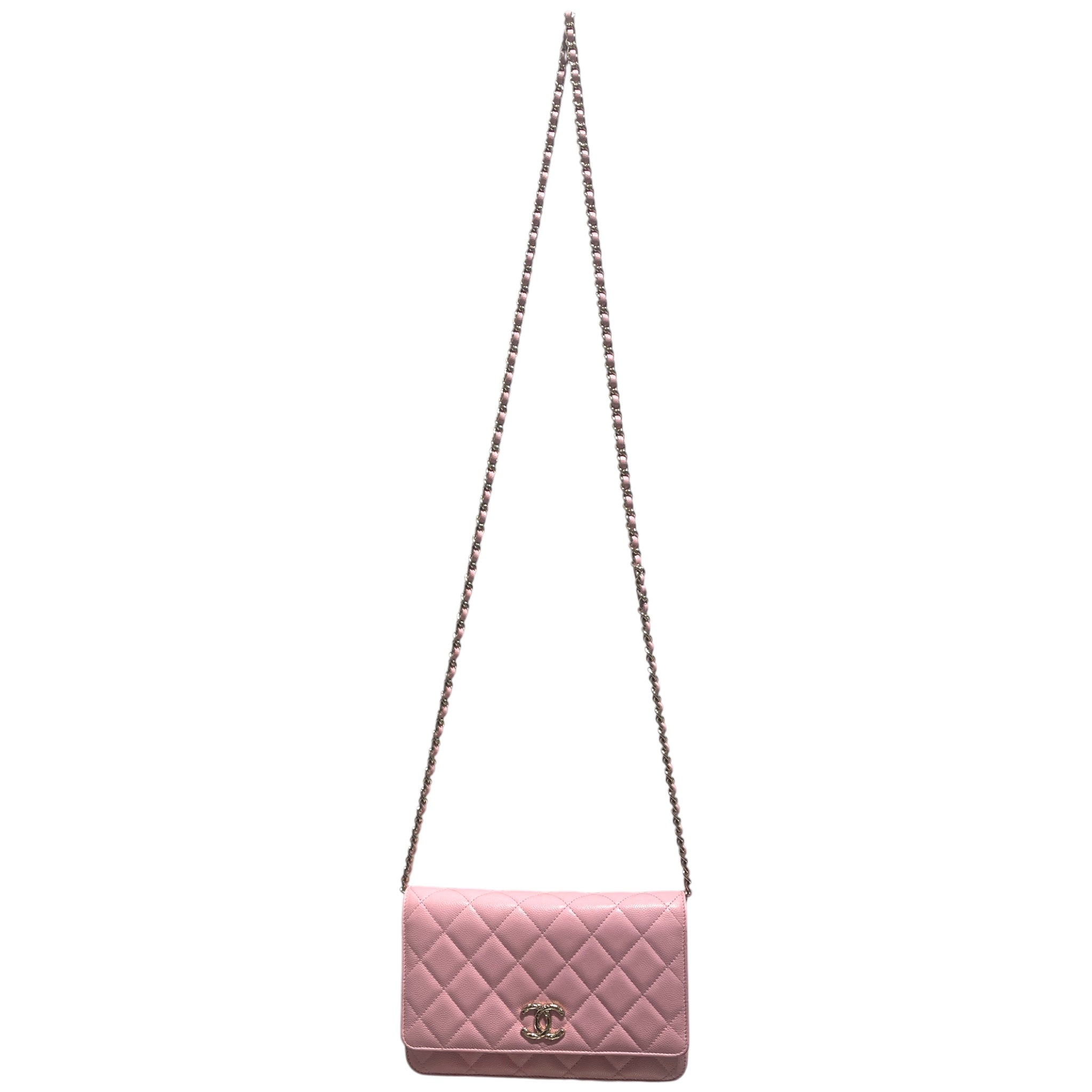 CHANEL/Hand Bag/Leather/PNK/Quilted Caviar Quilted CC WOC view 1