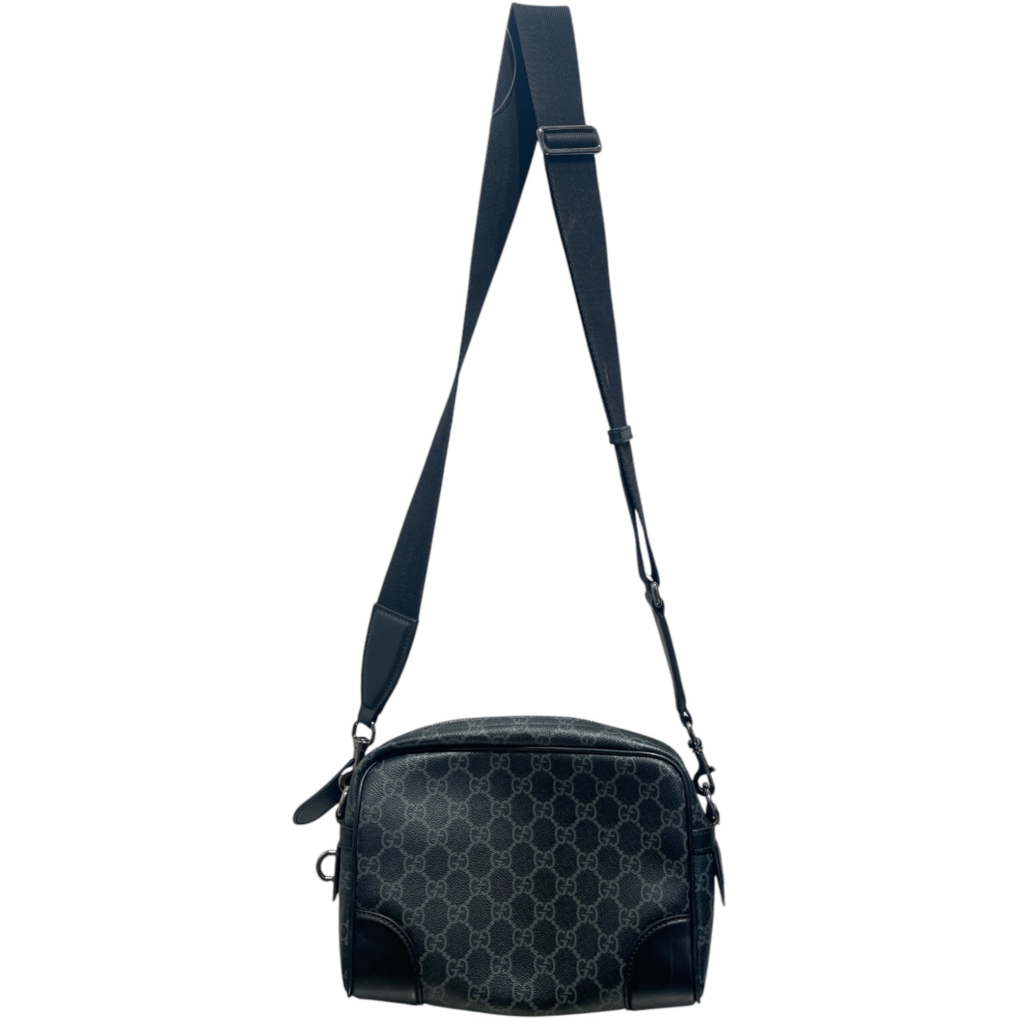 GUCCI/Cross Body Bag/Monogram/Leather/BLK/GG Emblem Small Crossbody Bag view 2