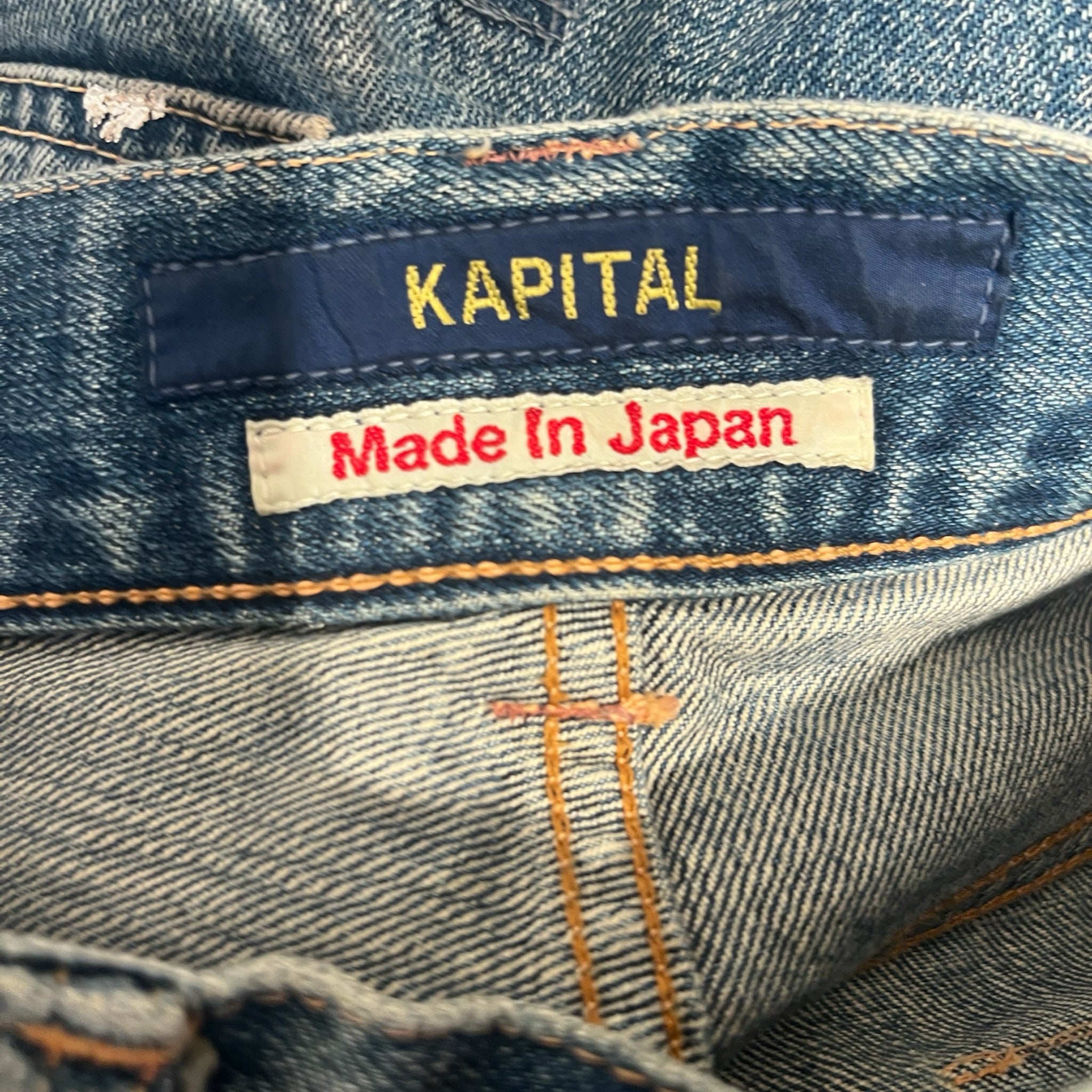 KAPITAL/Pants/0/Cotton/BLU/darned double button view 4