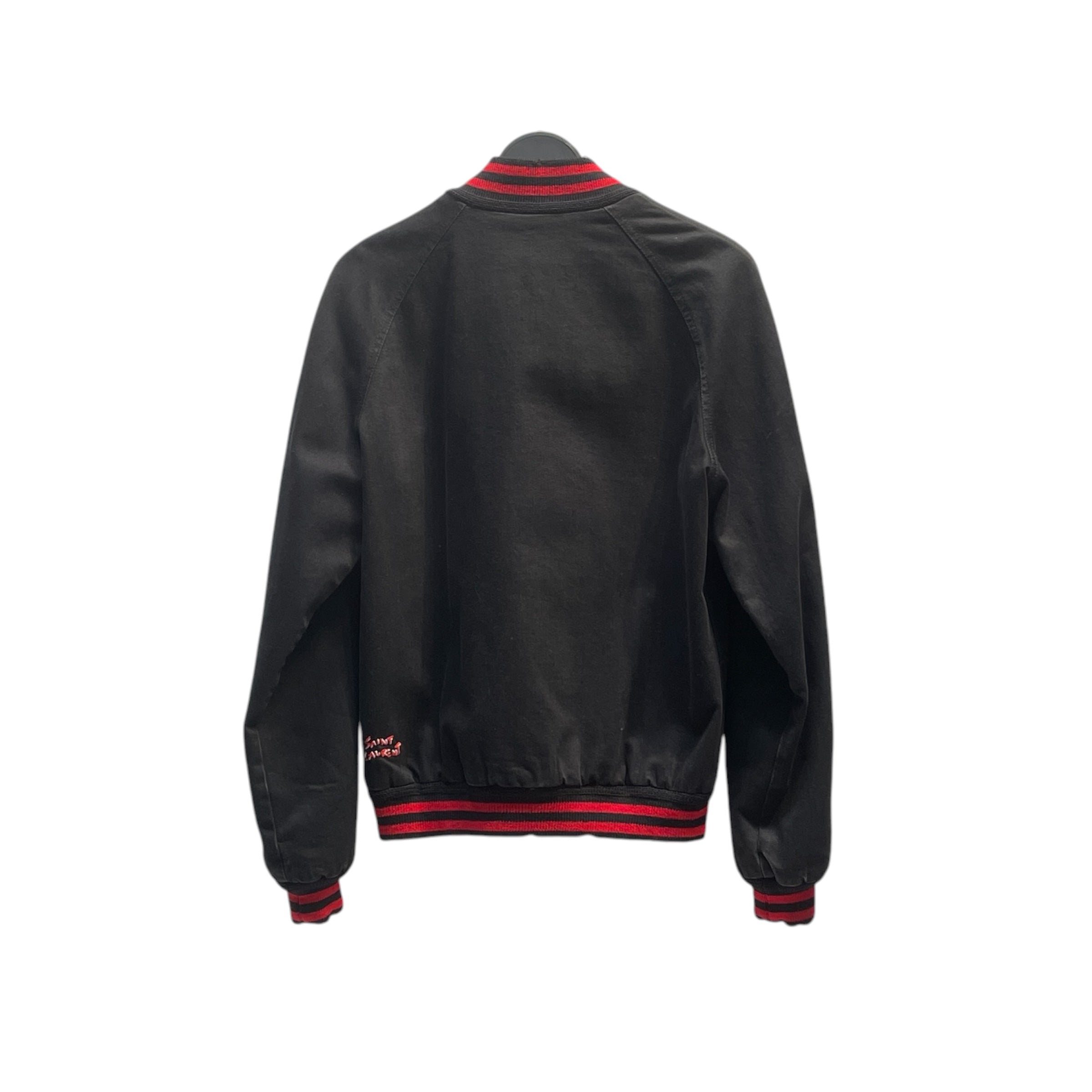 SAINT LAURENT/Baseball Jkt/S/Denim/BLK/ view 2