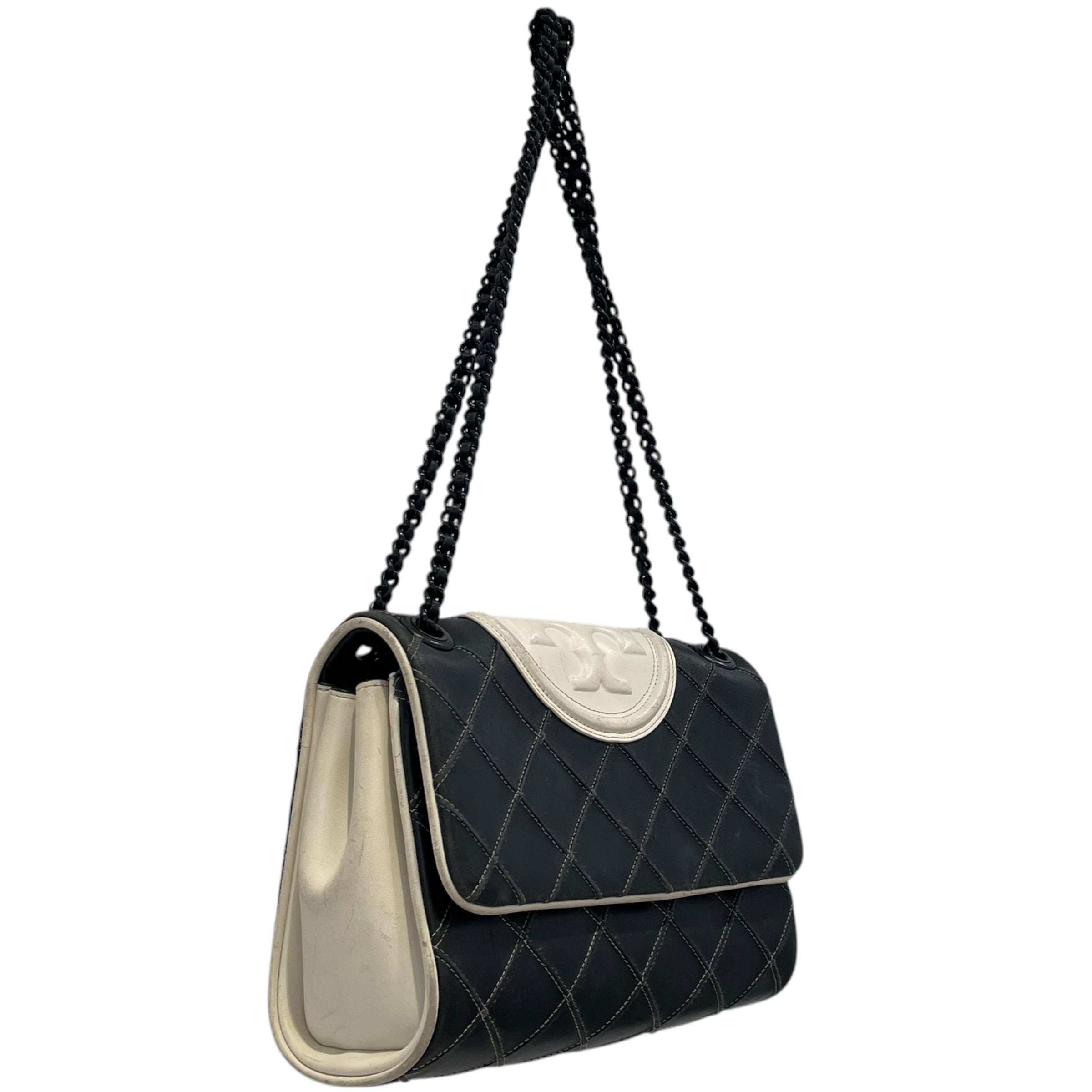 TORY BURCH/Cross Body Bag/Leather/BLK/Quilted Fleming Soft view 6