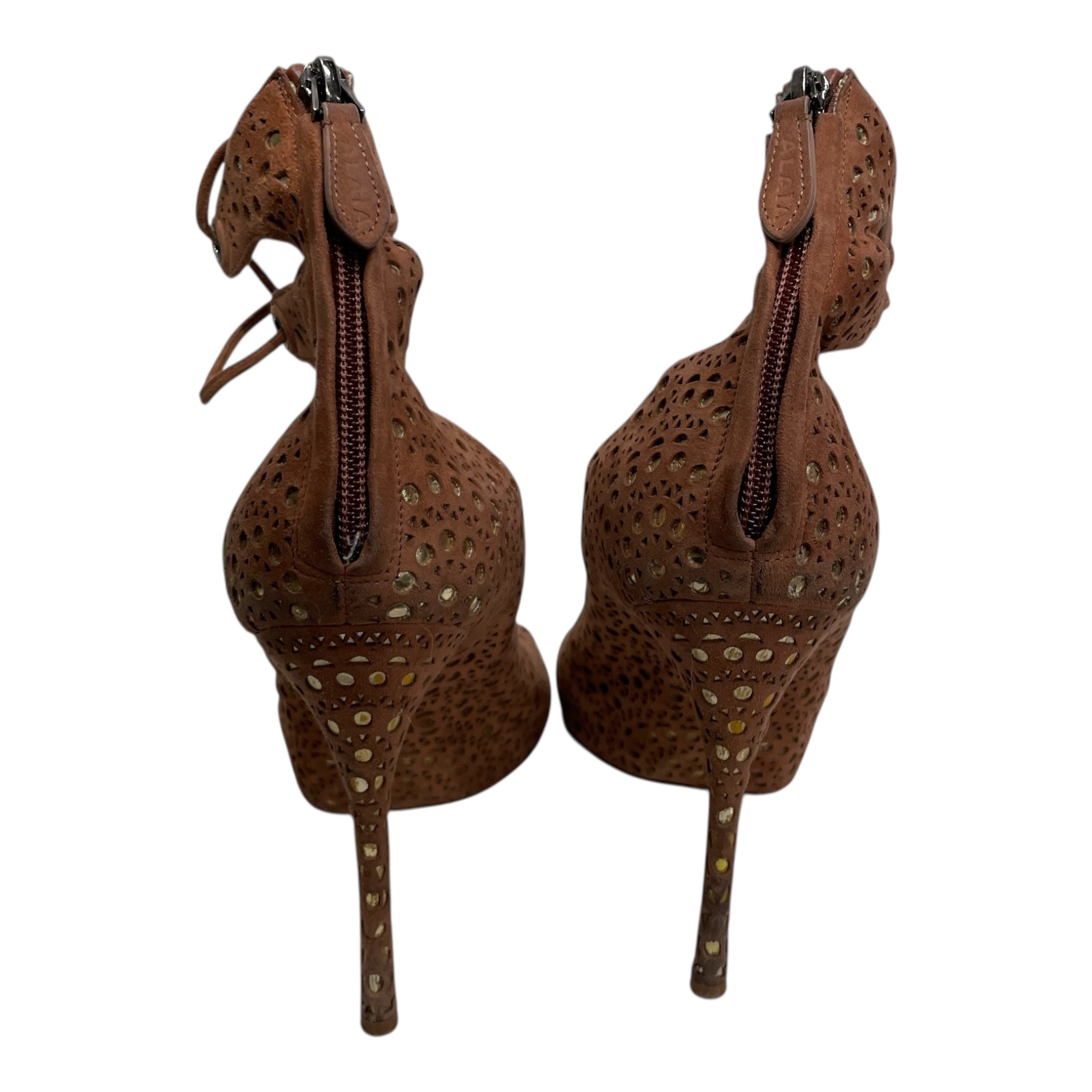 ALAIA/Heels/EU 38.5/Suede/BEG/LACE UP HEELS view 3
