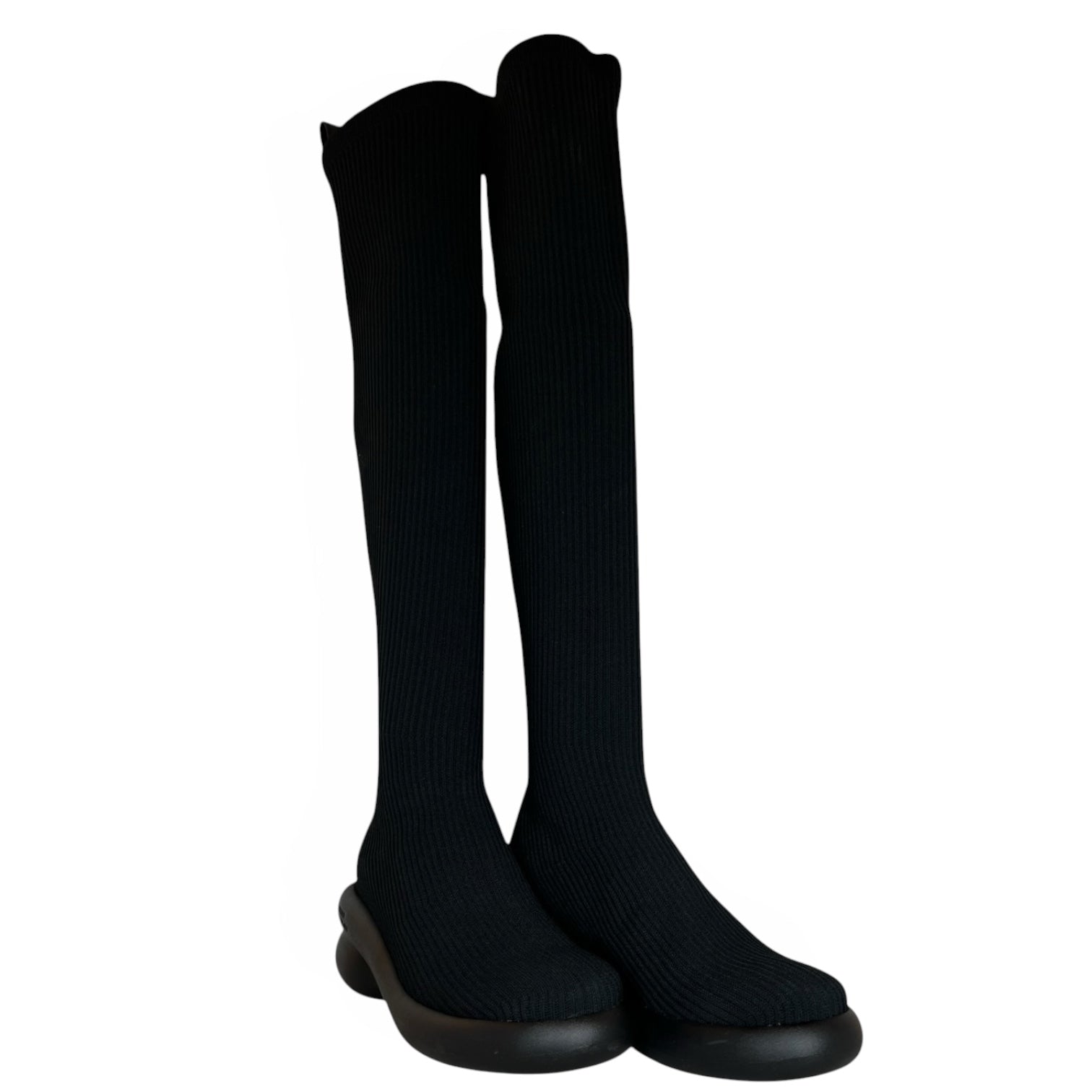 Telfar/Long Boots/EU 39/Cotton/BLK/Tall Knit Modular Boot view 1