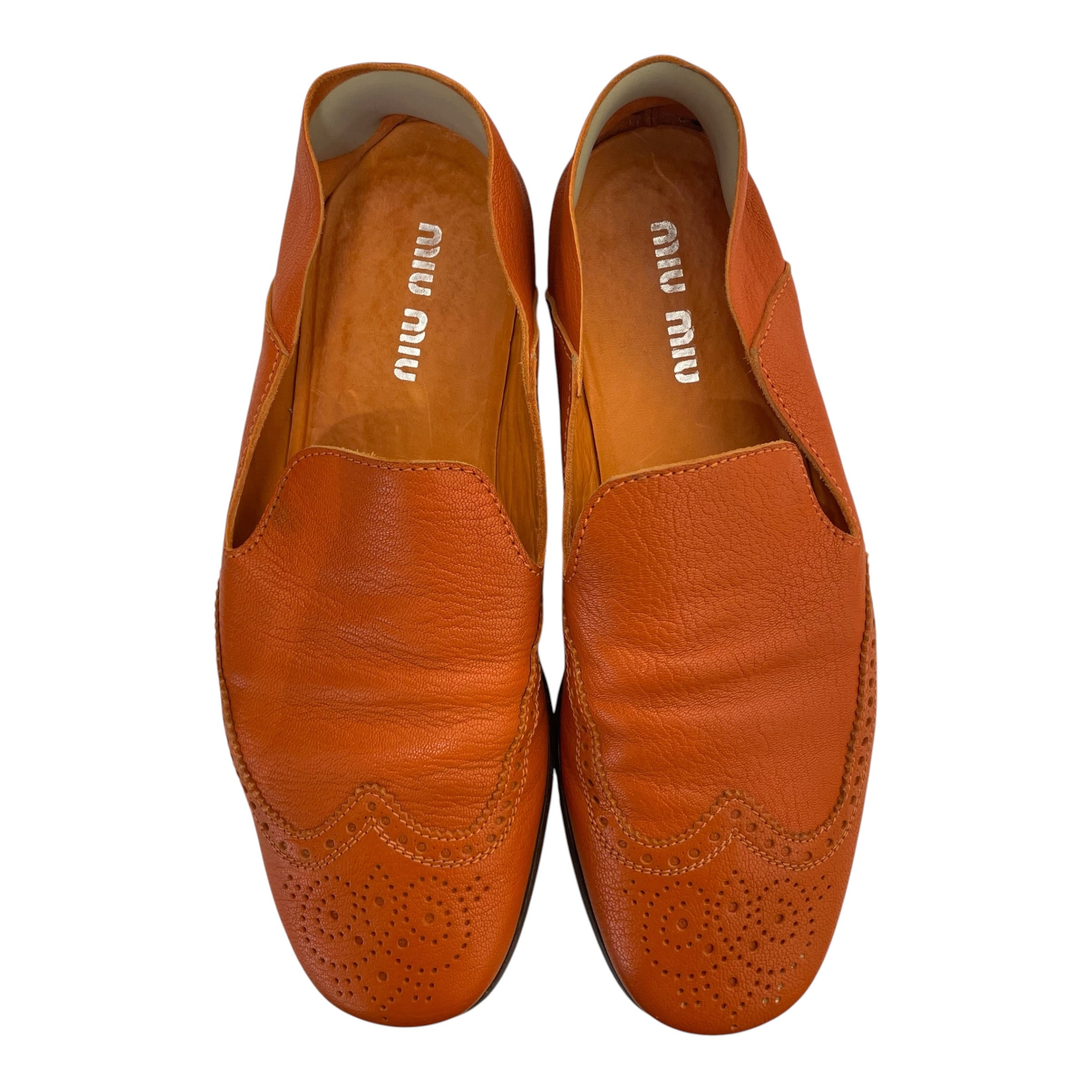 MIU MIU/Loafers/US 7/Leather/ORN/miu miu leather slip on loafer view 6