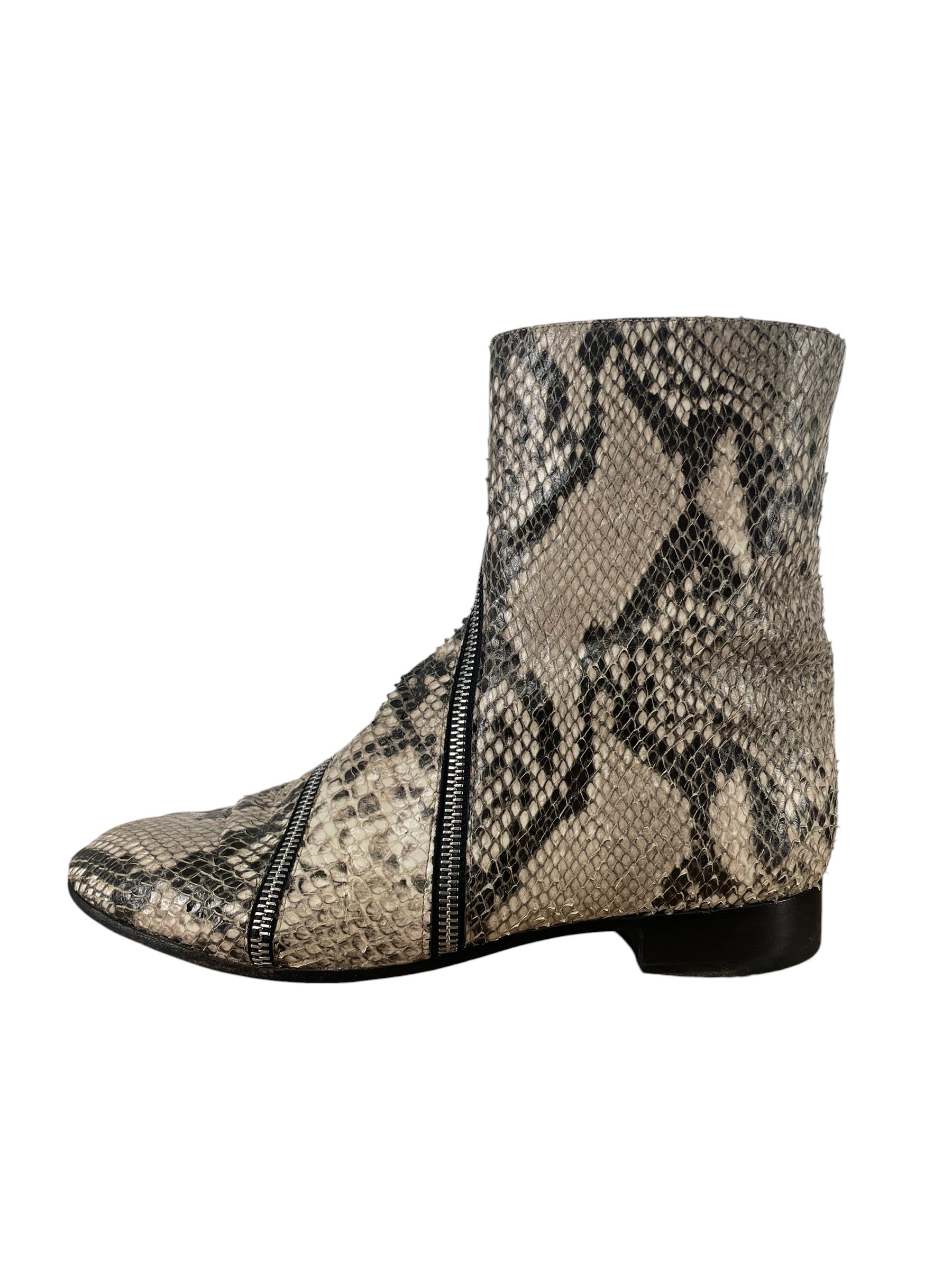 ALUMNAE/Boots/EU 39/Animal Pattern/Leather/CRM/SNAKESKIN ALL OVER ZIP view 3