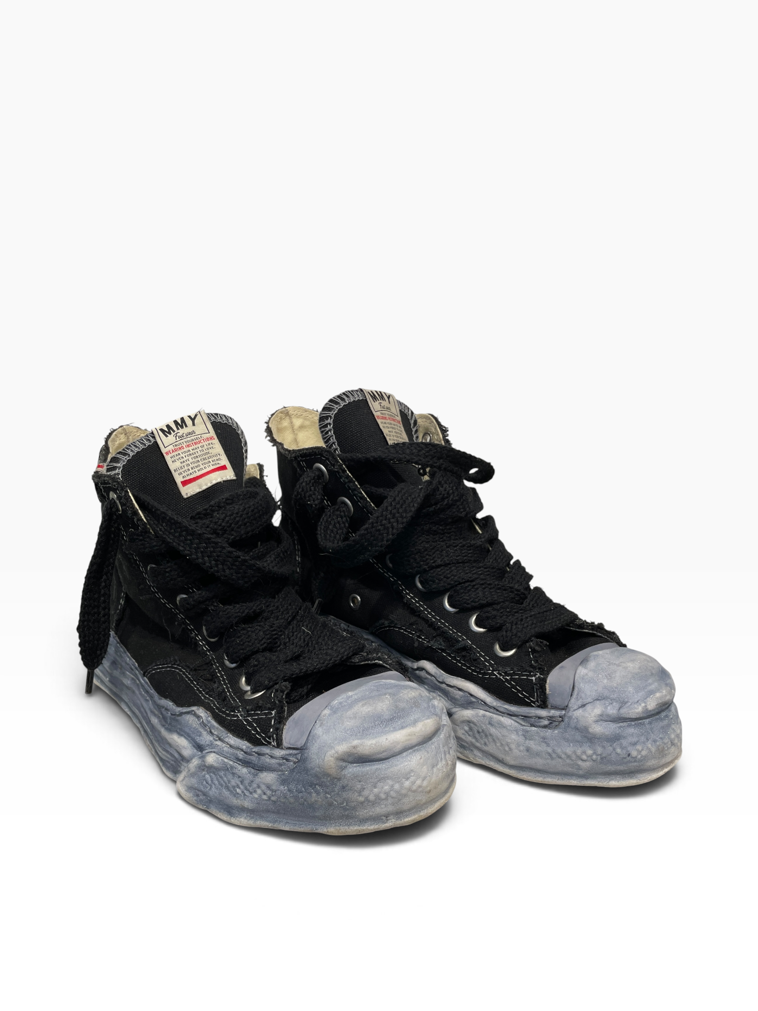 MIHARA YASUHIRO/Hi-Sneakers/EU 42/Cotton/BLK/ BLUE TINT SOLE view 1