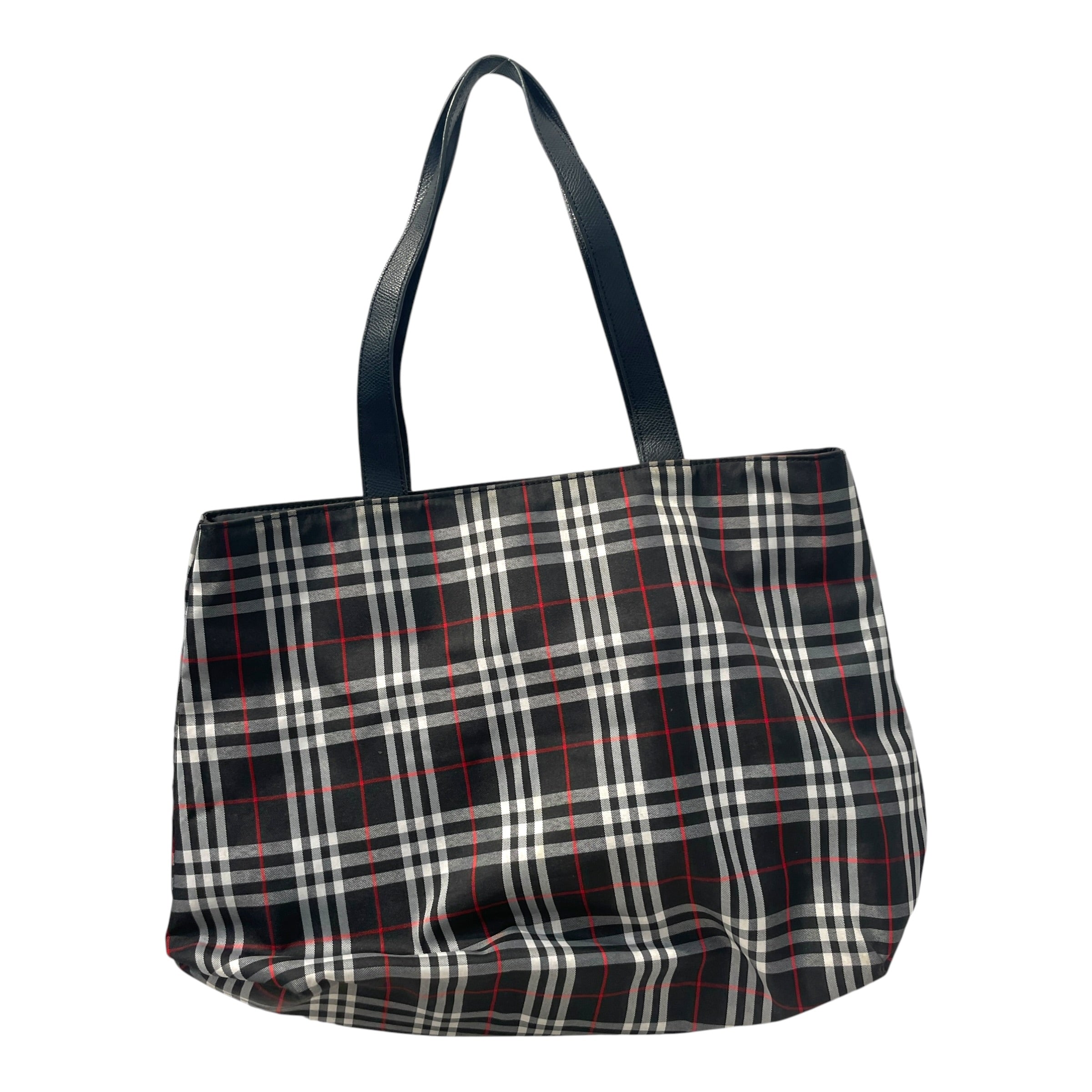 BURBERRY LONDON/Tote Bag/Plaid/Nylon/BLK/ view 3
