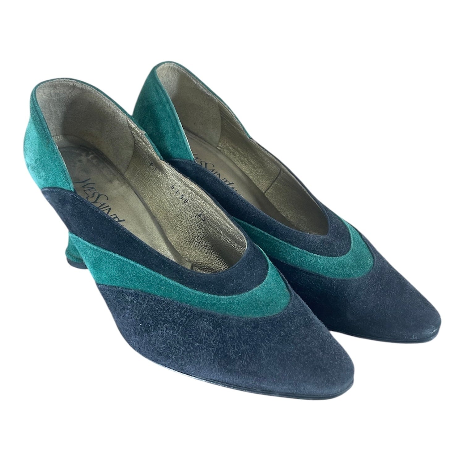 SAINT LAURENT/Heels/EU 35/NVY/GREEN NAVY view 1