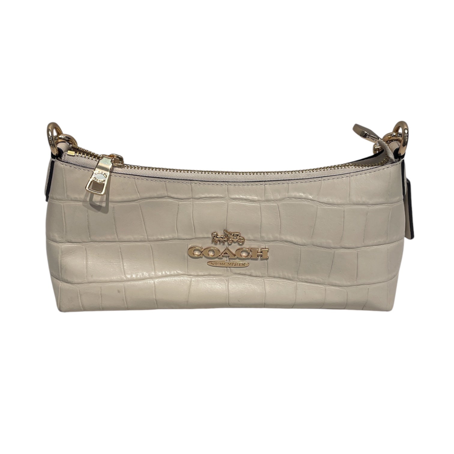 COACH/Hand Bag/Animal Pattern/Leather/WHT/CHARLOTTE / CROC view 1