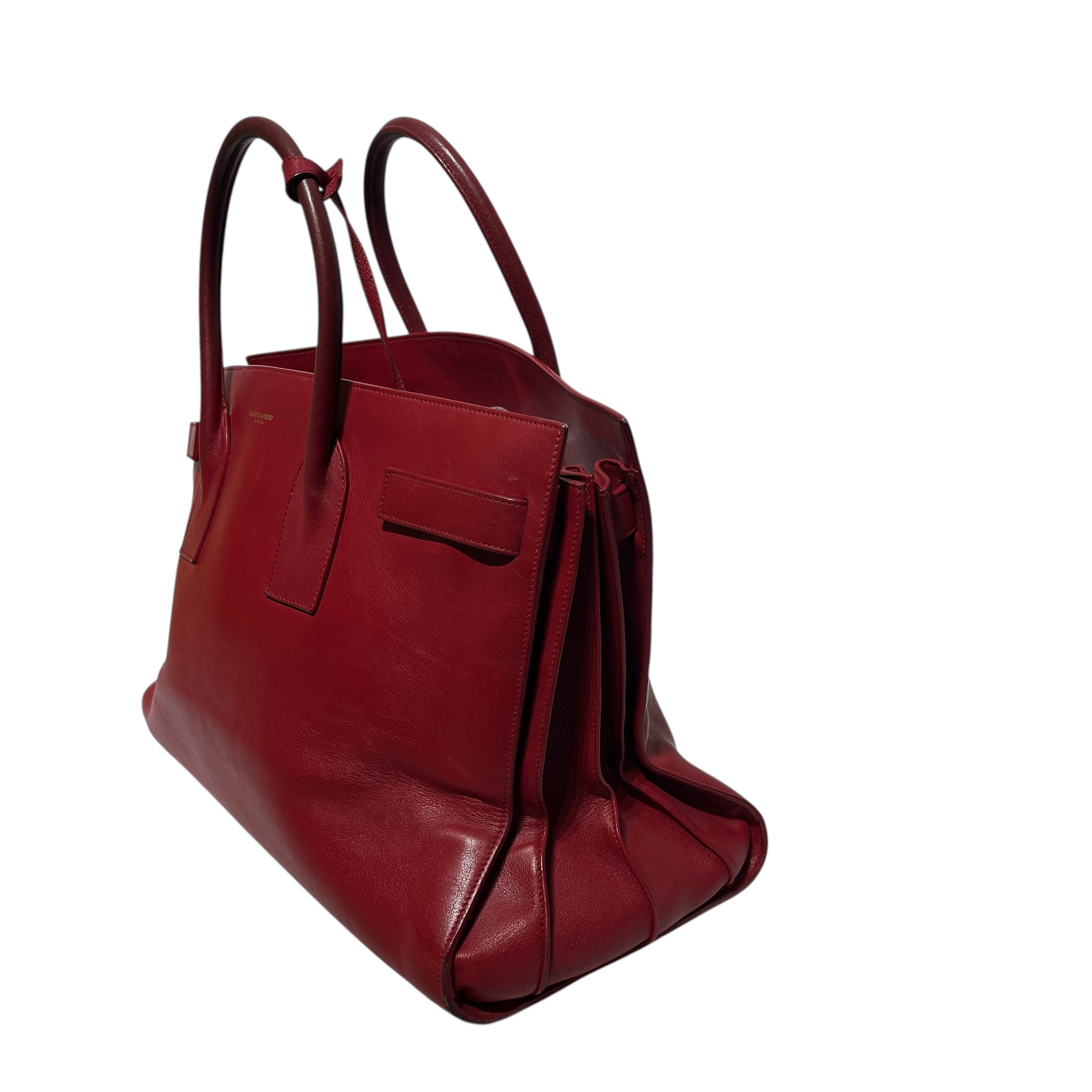 SAINT LAURENT/Tote Bag/Leather/RED/SAC DE JOUR view 3