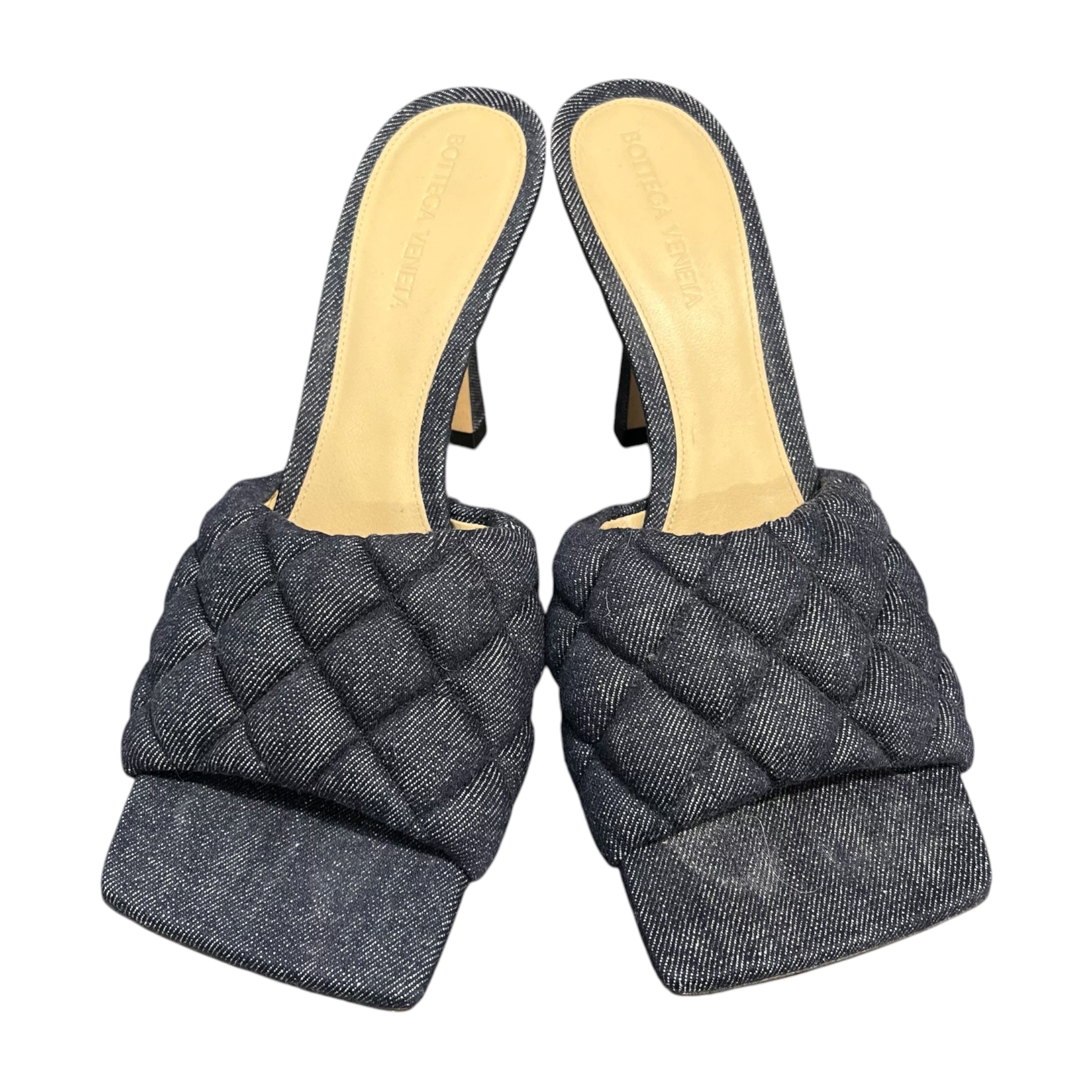 BOTTEGA VENETA/Heels/EU 39/Denim/IDG/MATELASSE PADDED MULE SANDALS view 4