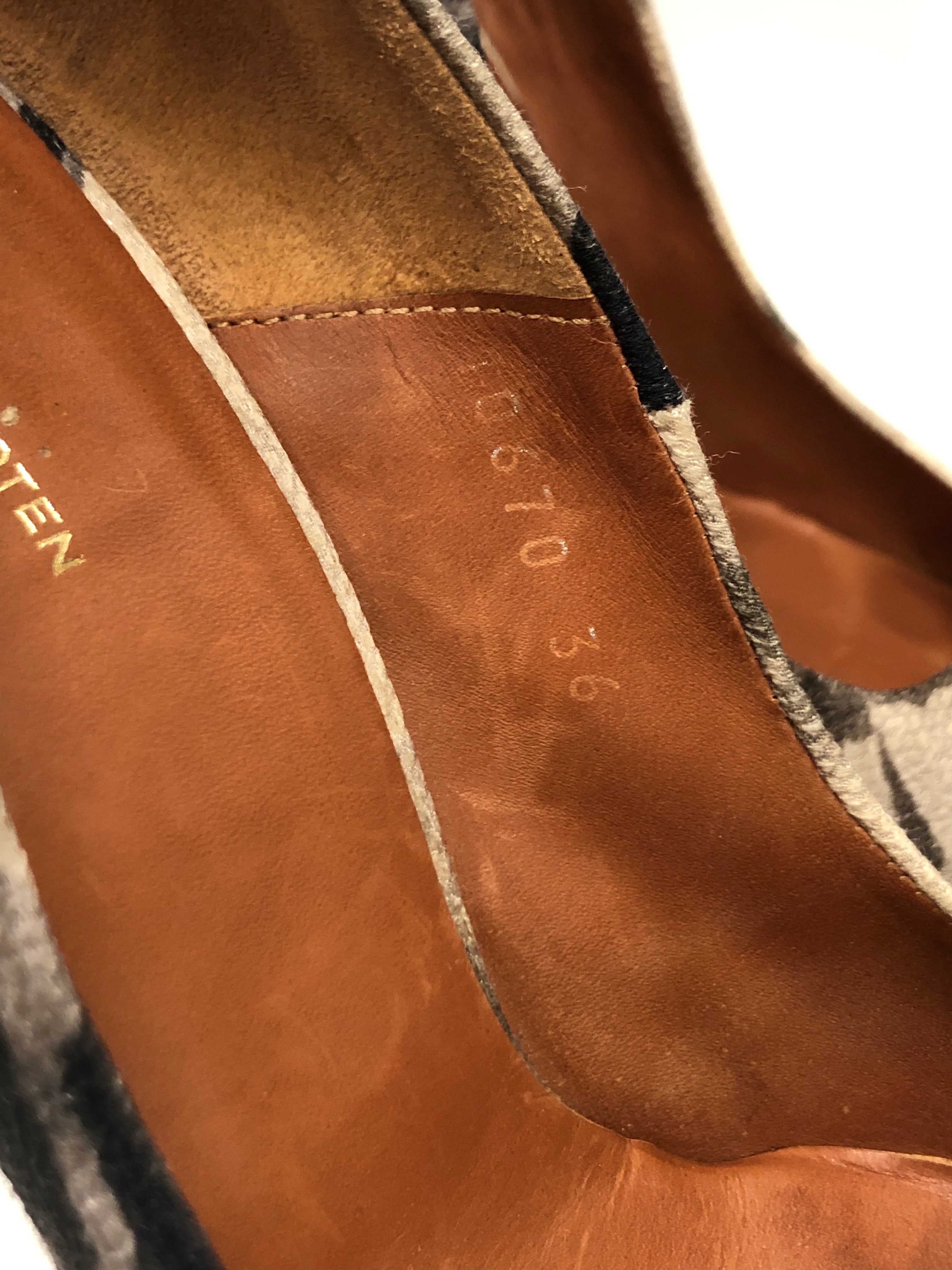 DRIES VAN NOTEN/Heels/US 5.5/All Over Print/Leather/GRY/MARBLED SNAKE SKIN HEELS view 6