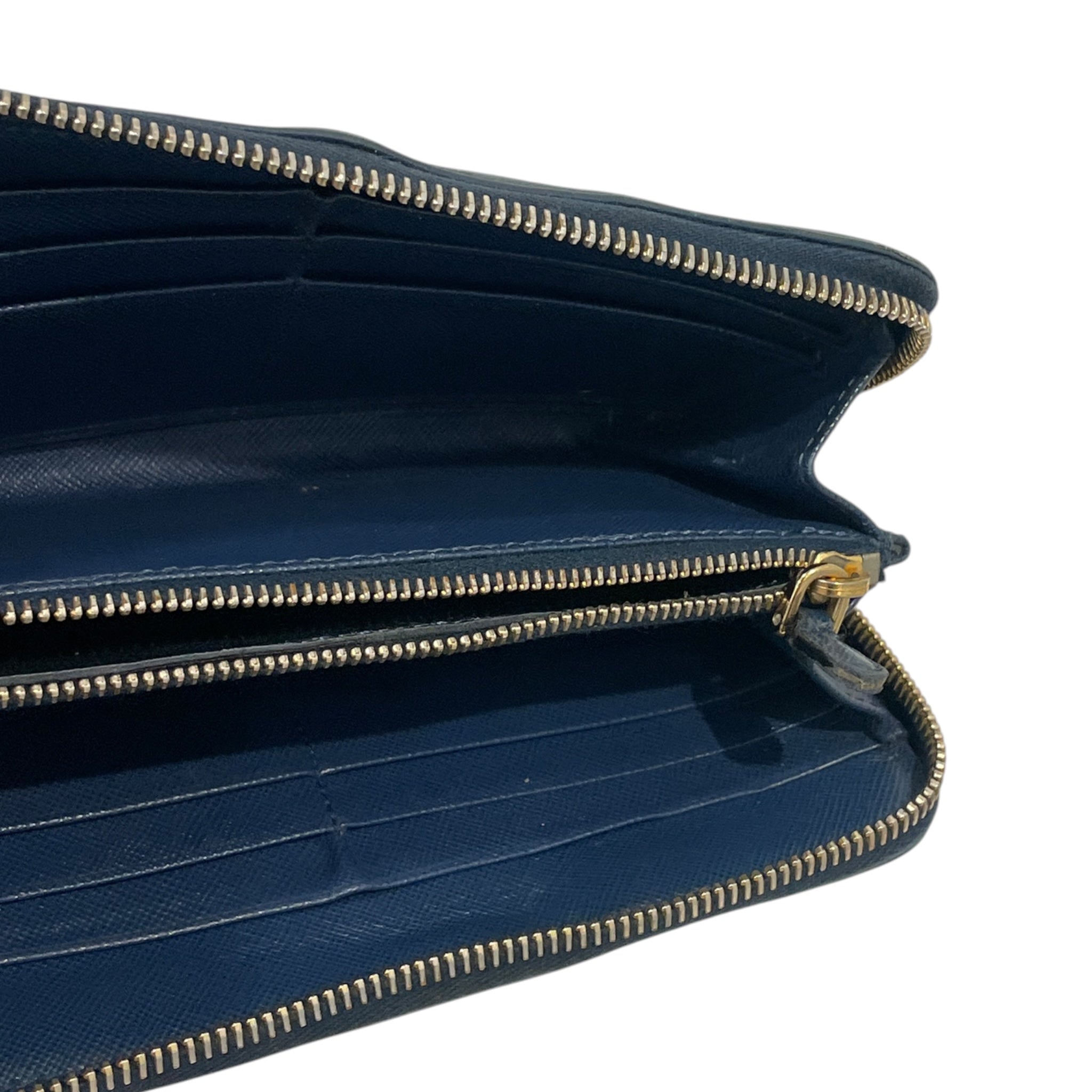 PRADA/Long Wallet/Leather/BLU/L's/DJV6CGB, BOW view 3