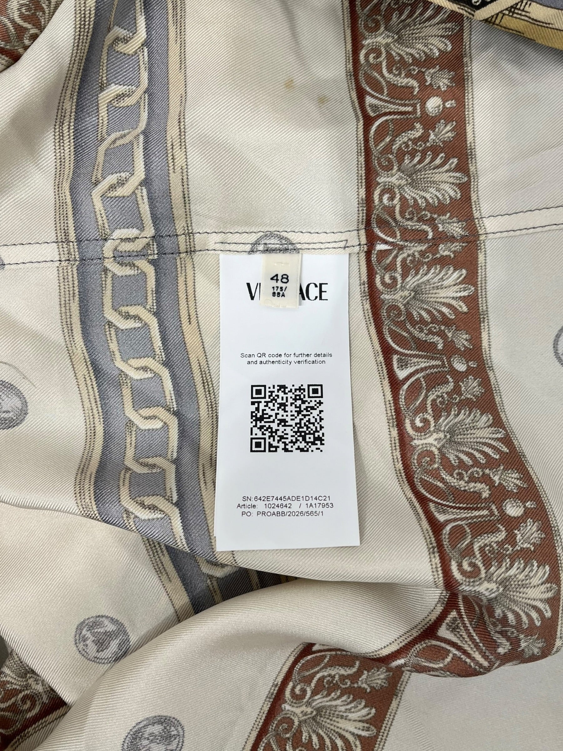 VERSACE/SS Shirt/48/Silk/CRM/All Over Print/"THE RINGMASTER" view 5