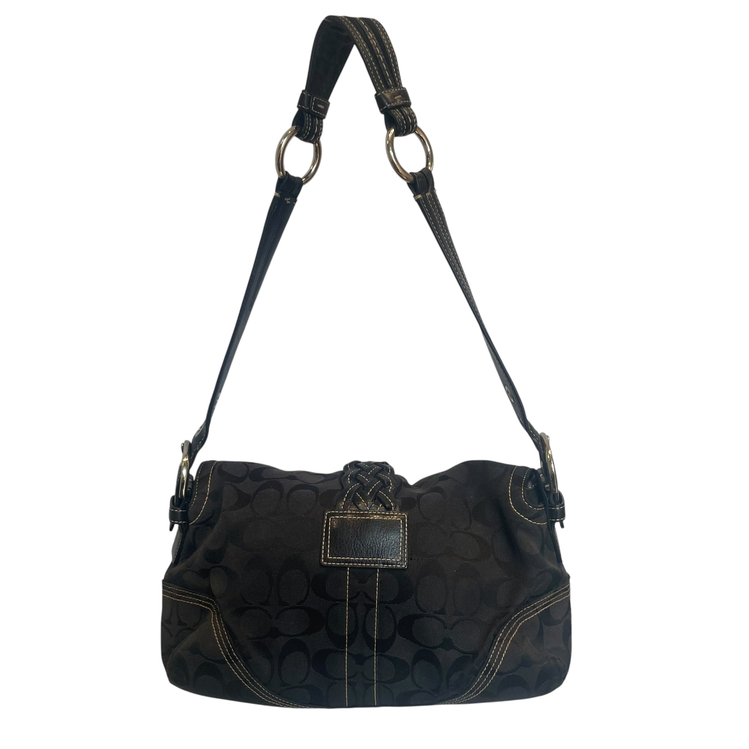 COACH/Hand Bag/Monogram/BLK/#k05q6314/slvr hardware view 2