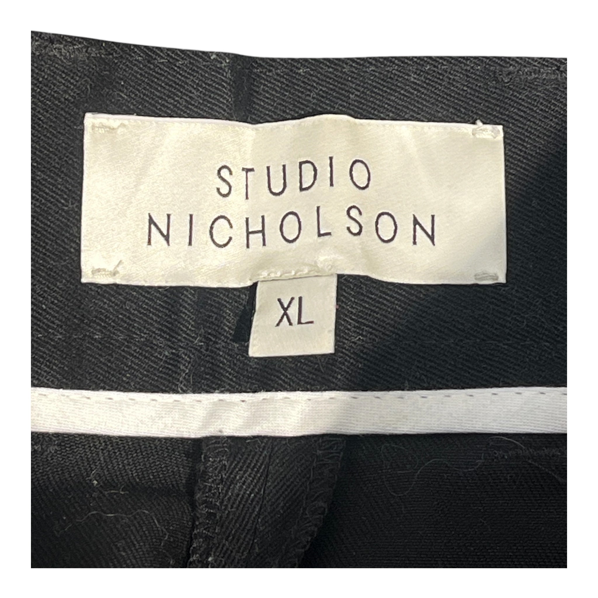 STUDIO NICHOLSON/Pants/L/XL/Cotton/BLK/wide leg view 3