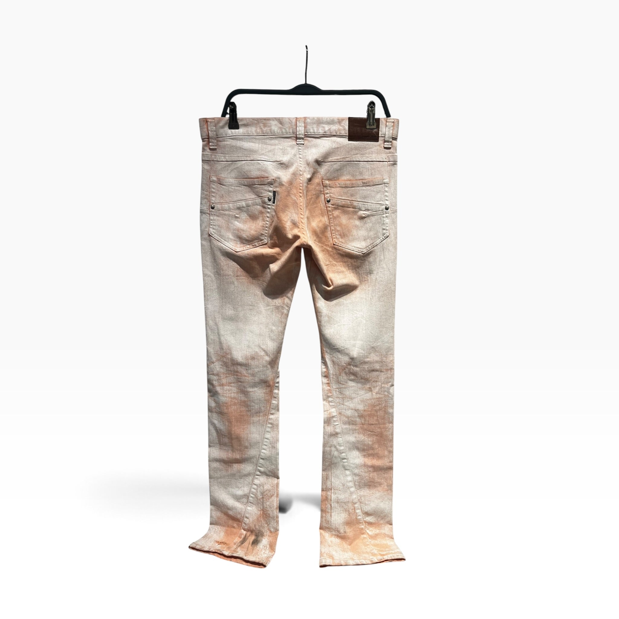 TORNADO MART/Bootcut Pants/L/Cotton/PNK/Pink/White coated flares view 2