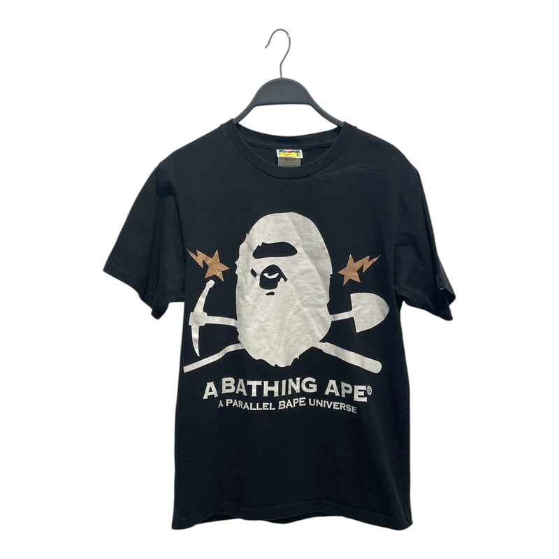 A BATHING APE/T-Shirt/S/Cotton/BLK/Graphic/parallel universe tee