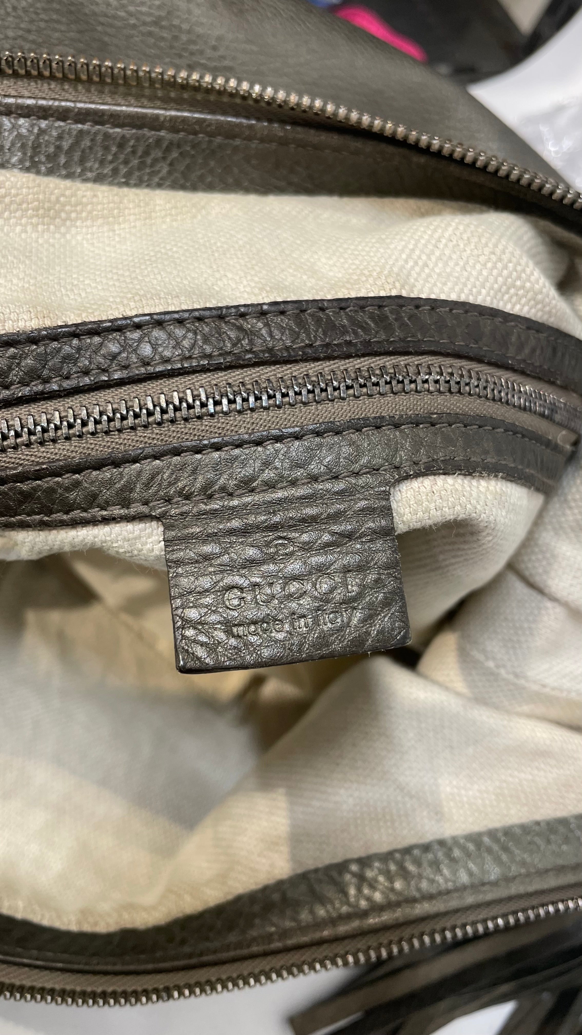 GUCCI/Bag/Leather/GRY/SOHO CHAIN HOBO view 5