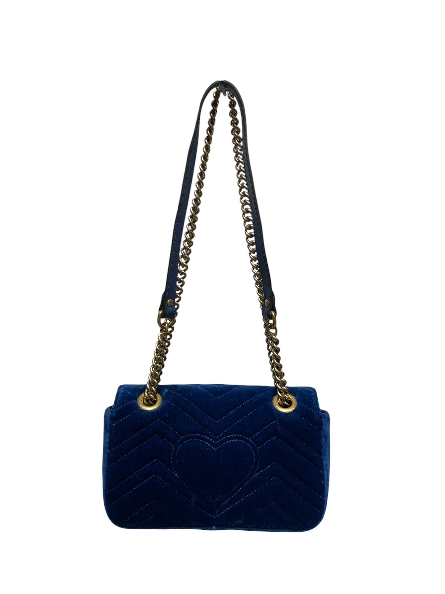 GUCCI/Cross Body Bag/Suede/NVY/VELVET MATELASSE EMBROIDERED view 2
