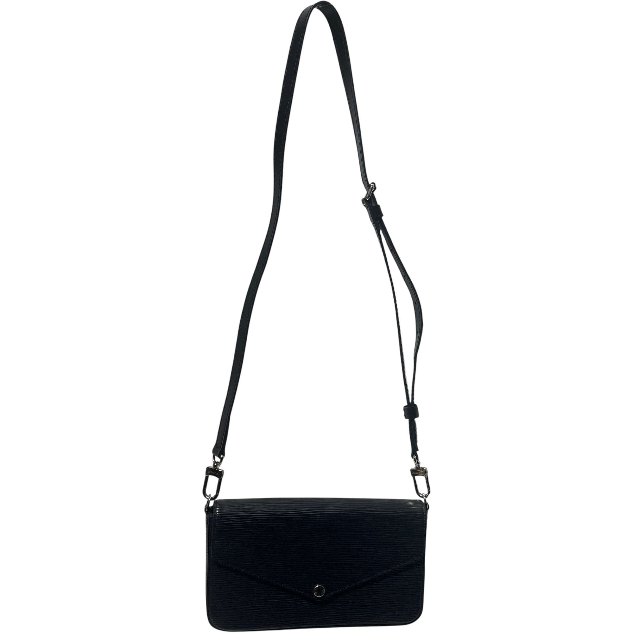LOUIS VUITTON/Cross Body Bag/Leather/BLK/EPI POCHETTE FELICIE W/ POUCH view 1