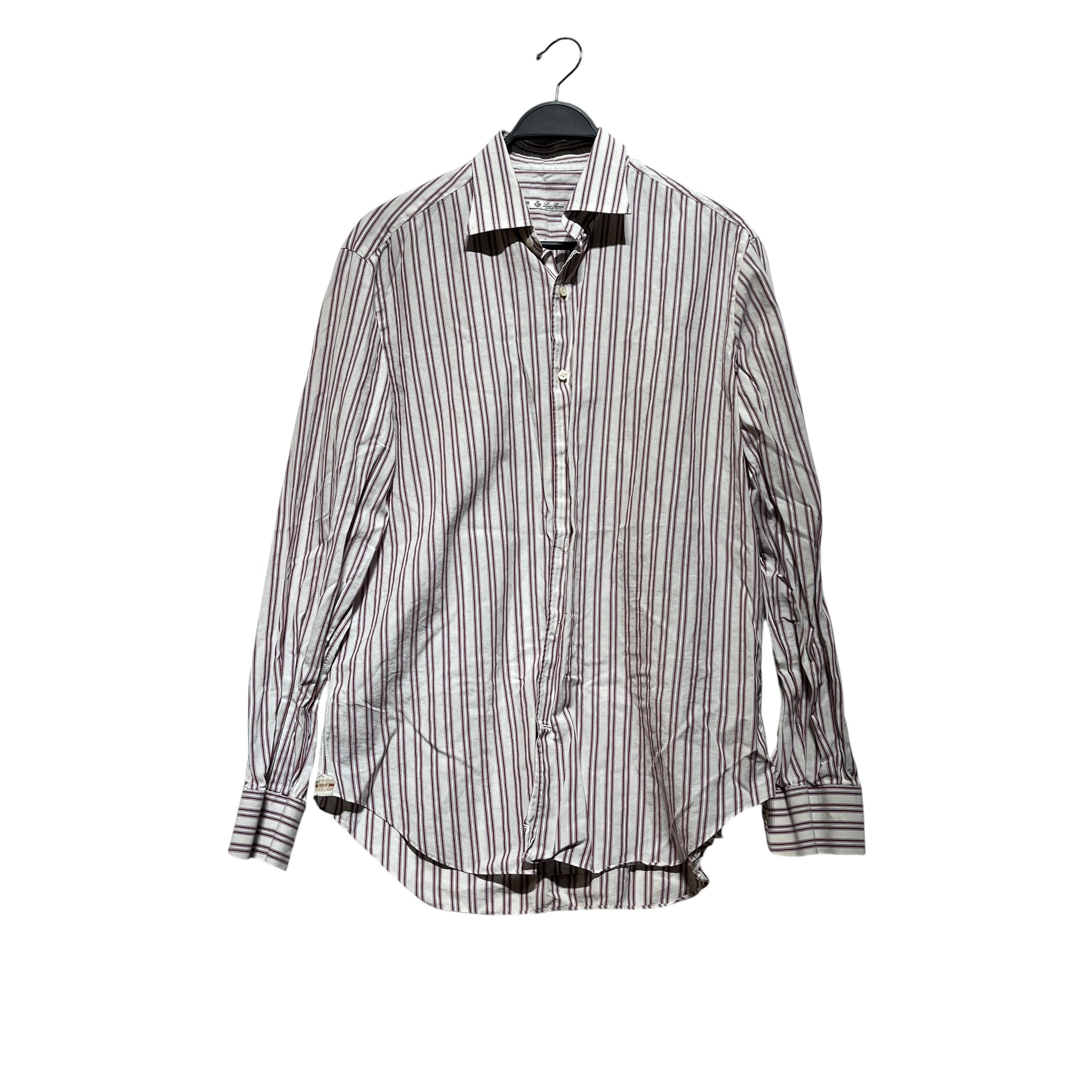 Loro Piana/LS Shirt/17/Cotton/WHT/Stripe/RED STRIPES view 1