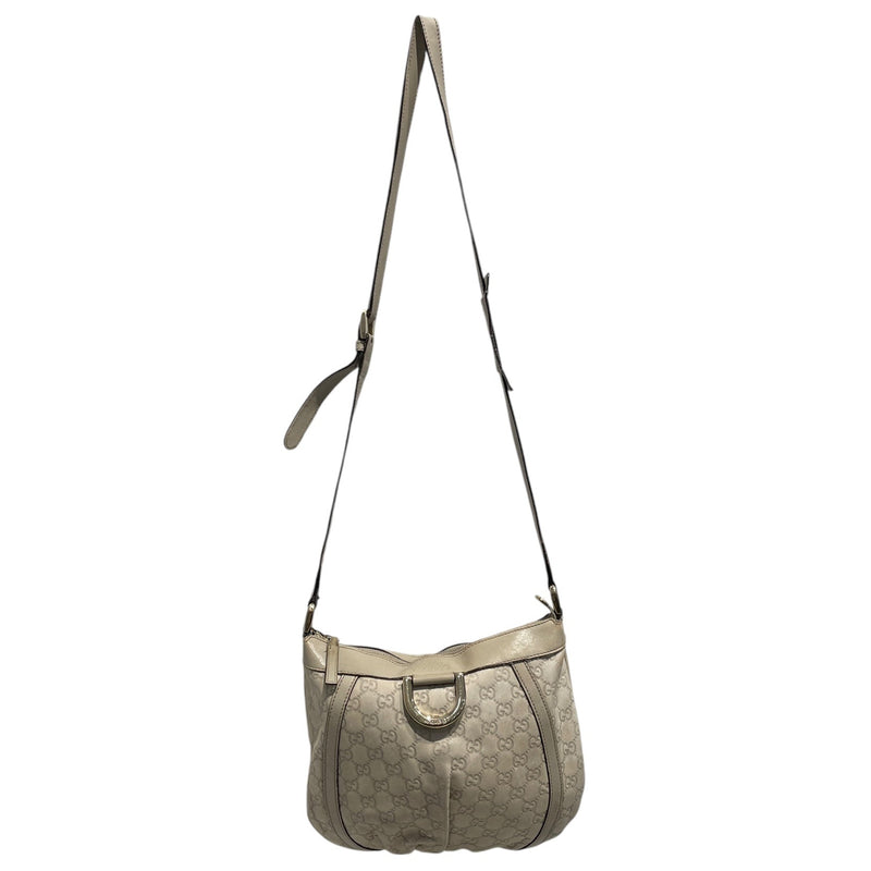 GUCCI/Cross Body Bag/Monogram/Leather/WHT/ABBEY D-RING