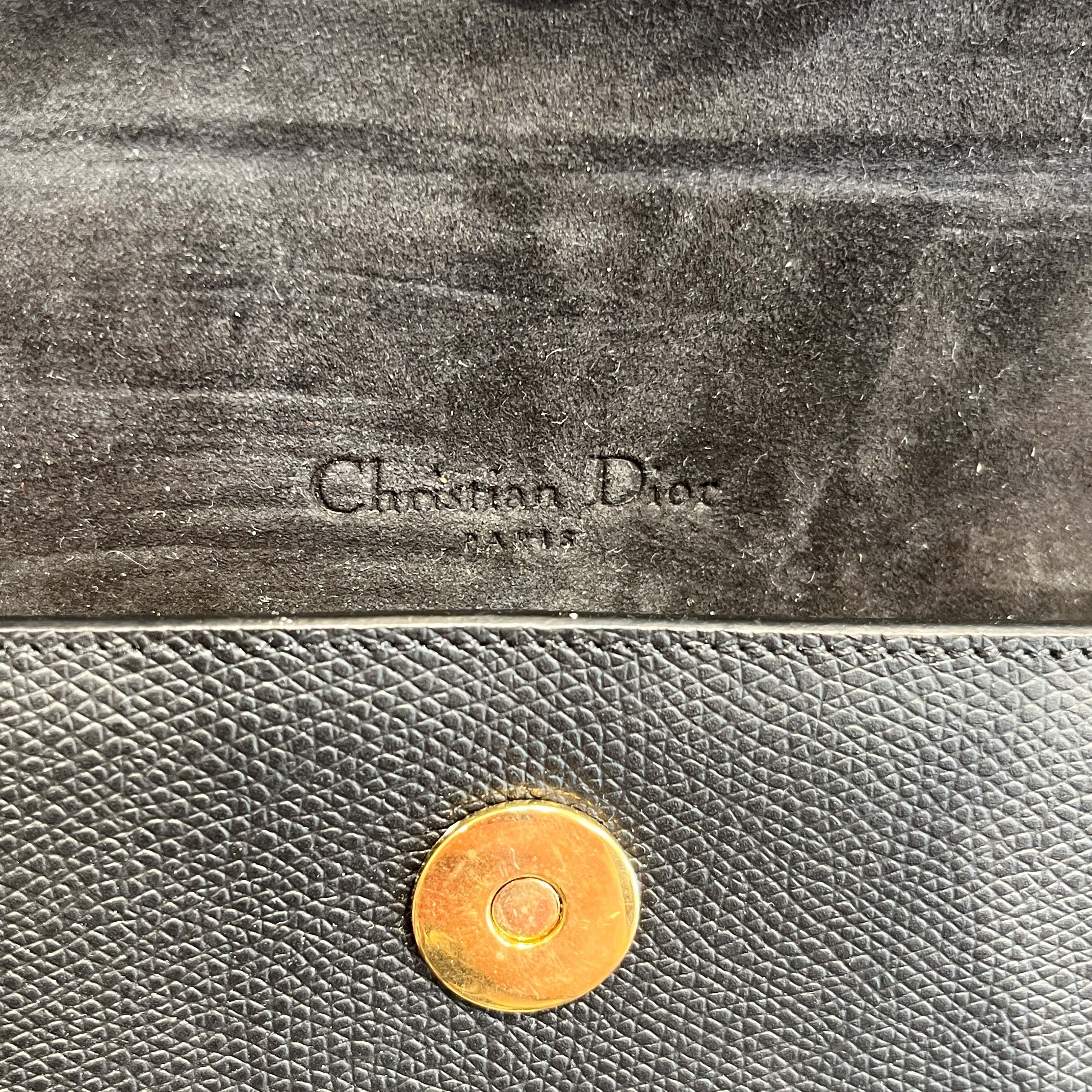 Christian Dior/Hand Bag/Leather/BLK/Dior saddle view 4
