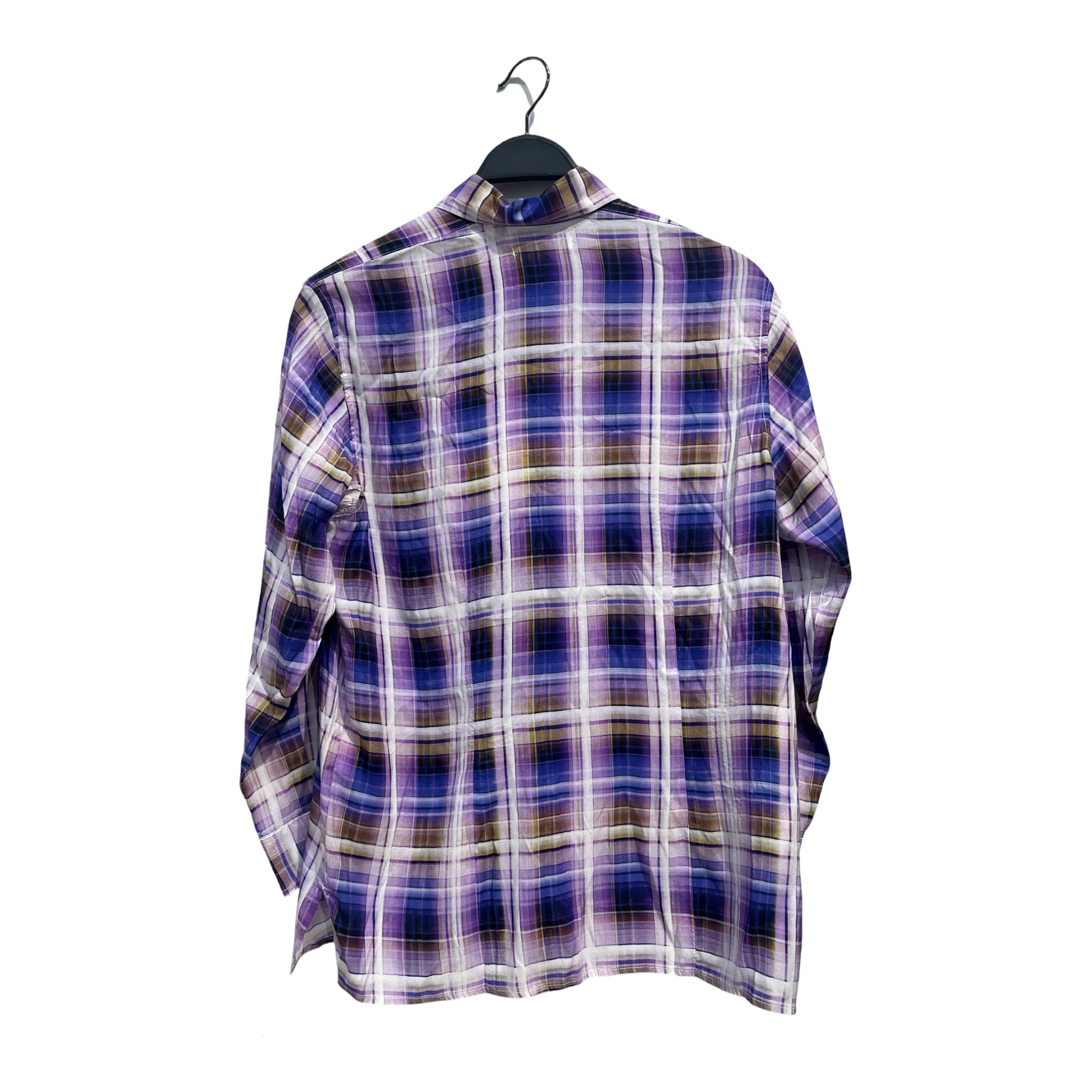 OUR LEGACY/LS Shirt/32/Cotton/PPL/Plaid/ppl blu wht ylw view 2