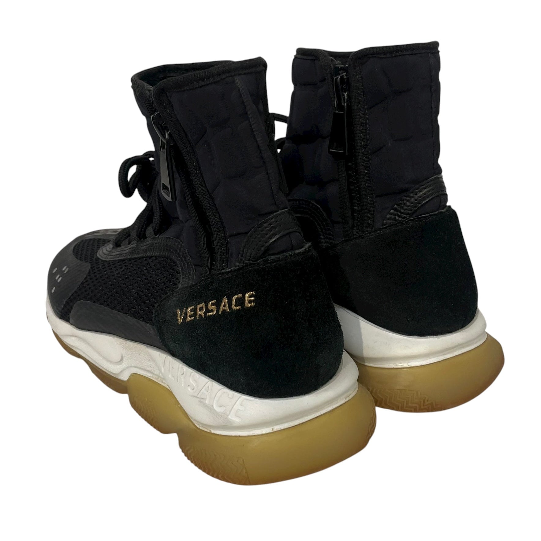 VERSACE/Low-Sneakers/EU 38.5/Border/Leather/WHT/TRIGRECA view 2