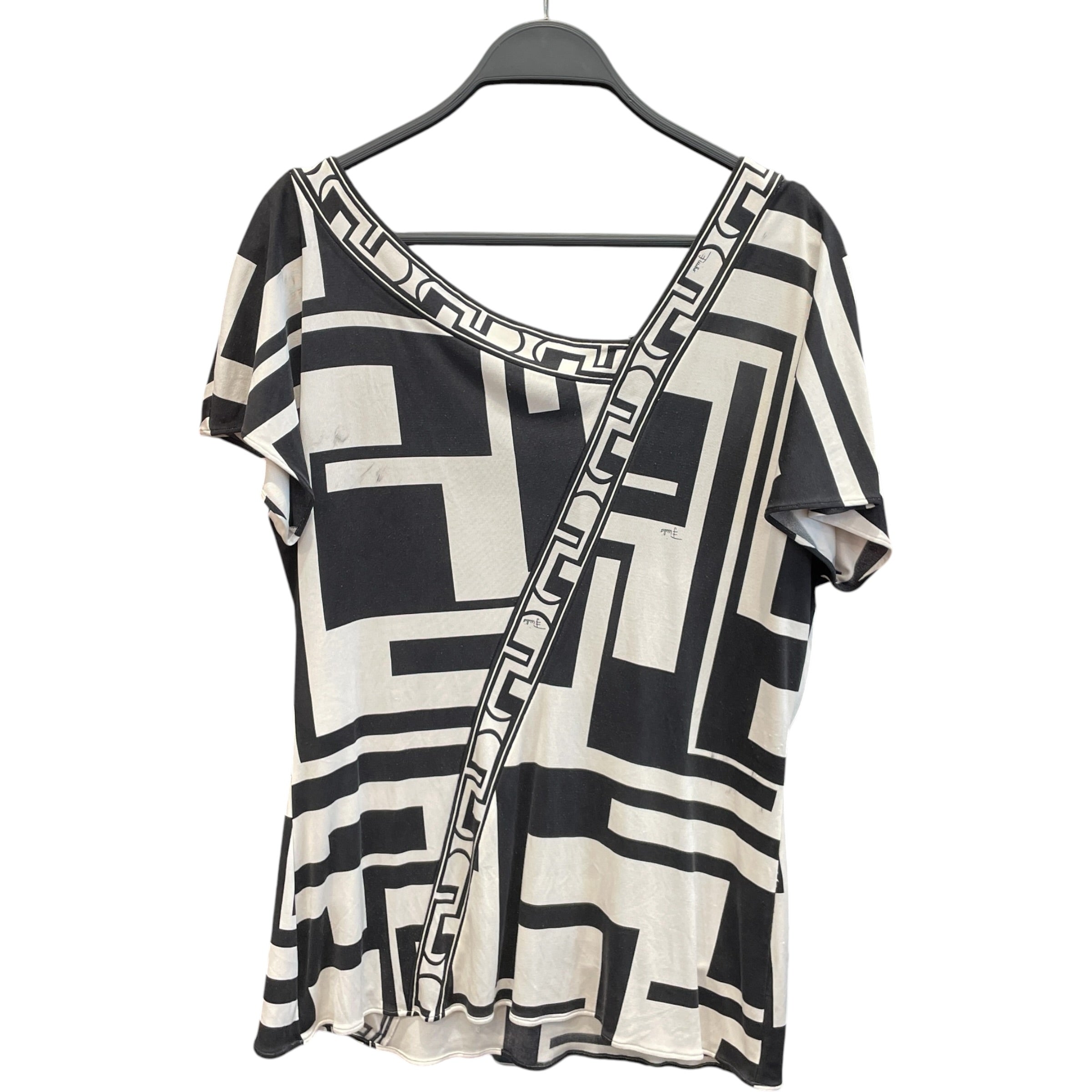 EMILIO PUCCI/Blouse/S/All Over Print/Silk/BLK/2000S TOP view 2