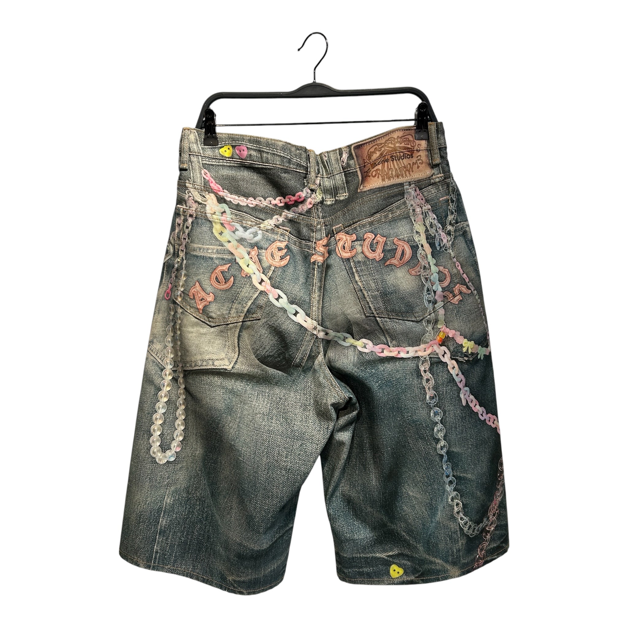 Acne Studios/Shorts/50/Cotton/BLU/PRINTED DENIM WITH CHARMS view 2