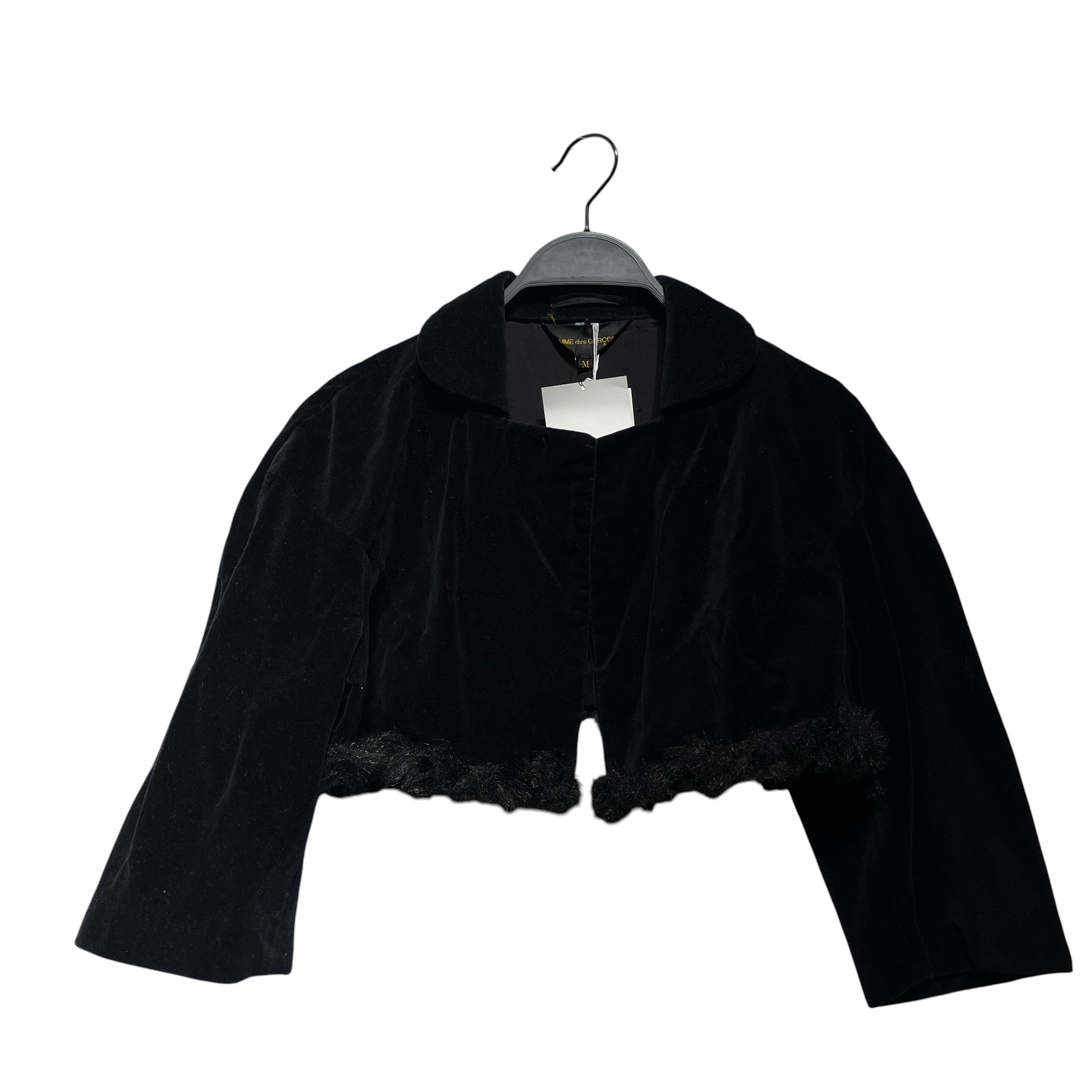 COMME des GARCONS/Blouson/M/Velour/BLK/velvet cropped top view 1