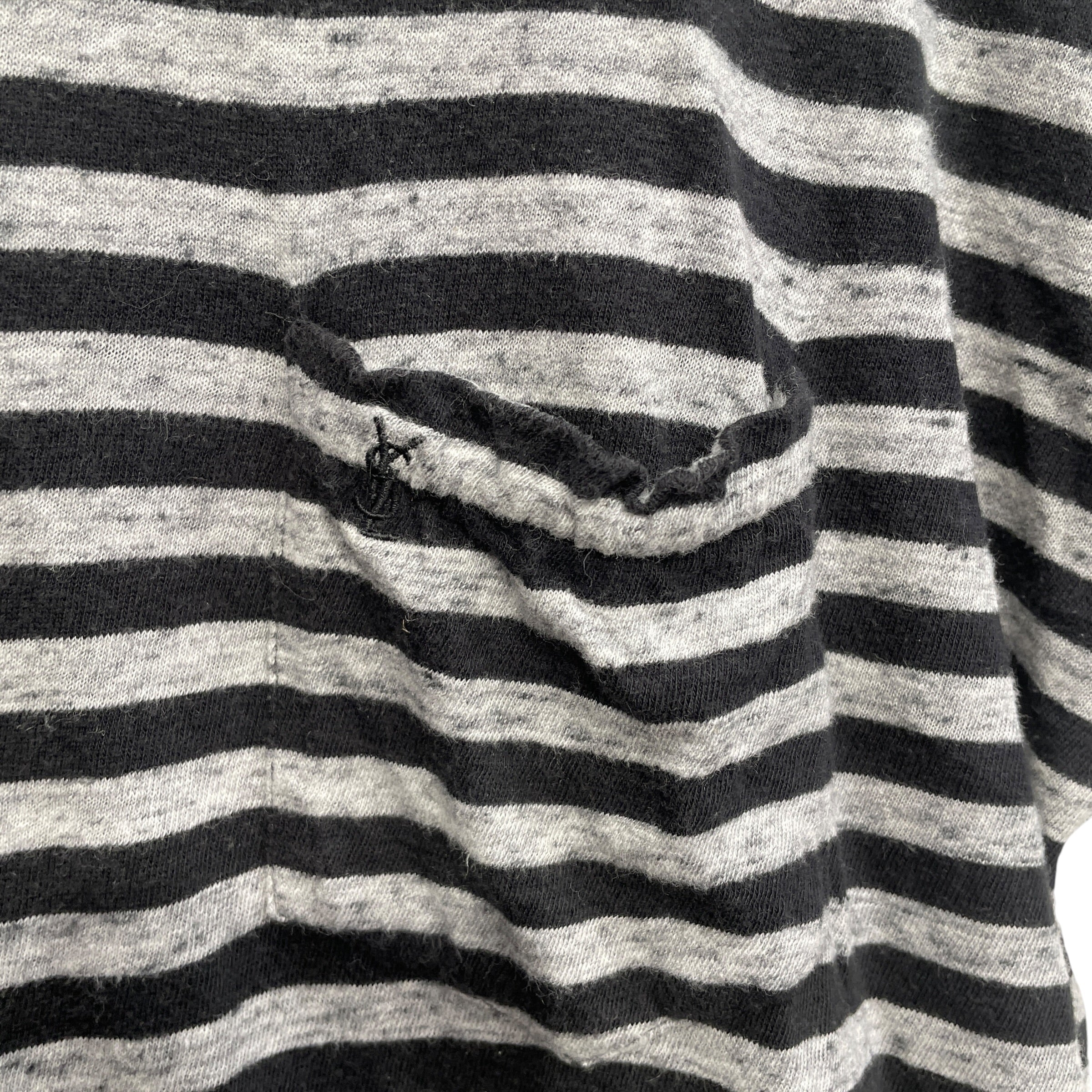 SAINT LAURENT/T-Shirt/XL/Cotton/GRY/Stripe/201300219 view 3