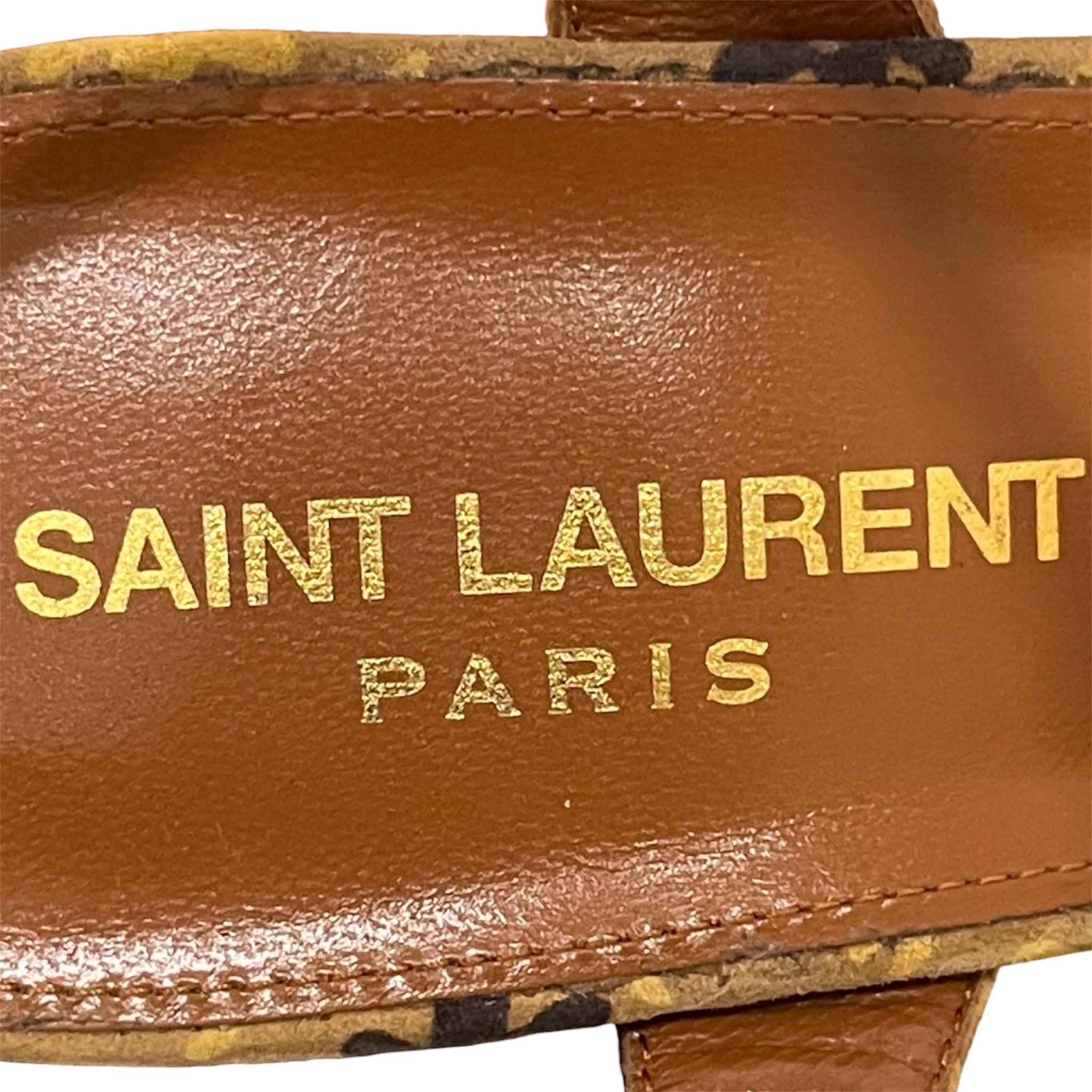 SAINT LAURENT/Heels/EU 37.5/Floral Pattern/ORN/Ankle Strap/BIANCA PLATFORM SANDALS view 5