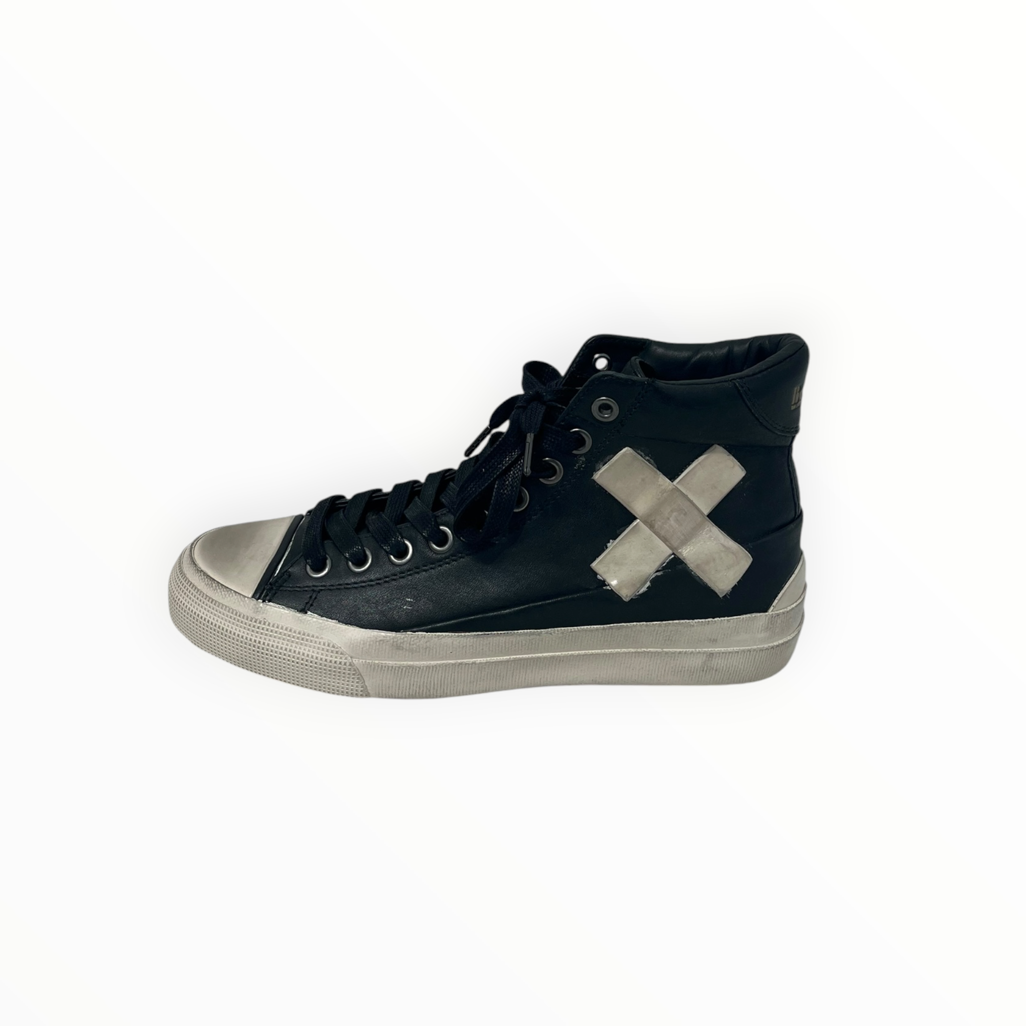 john varvatos/Hi-Sneakers/US 7/Leather/BLK/BOOTLEG CROSS BANDAGE HI TOP view 3