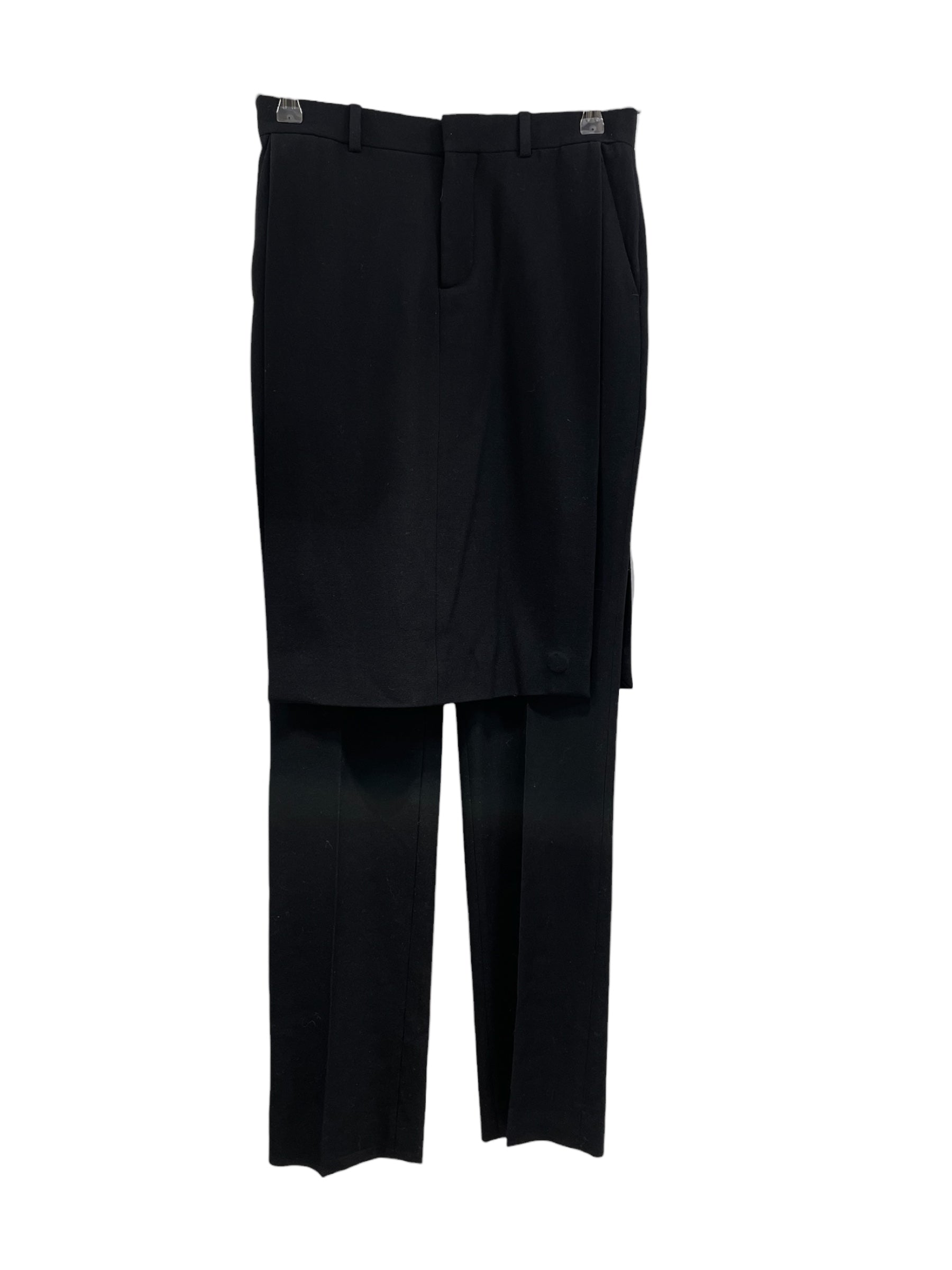 GIVENCHY/Wide Leg Pants/36/Cotton/BLK/SKIRT OVER PANTS view 1
