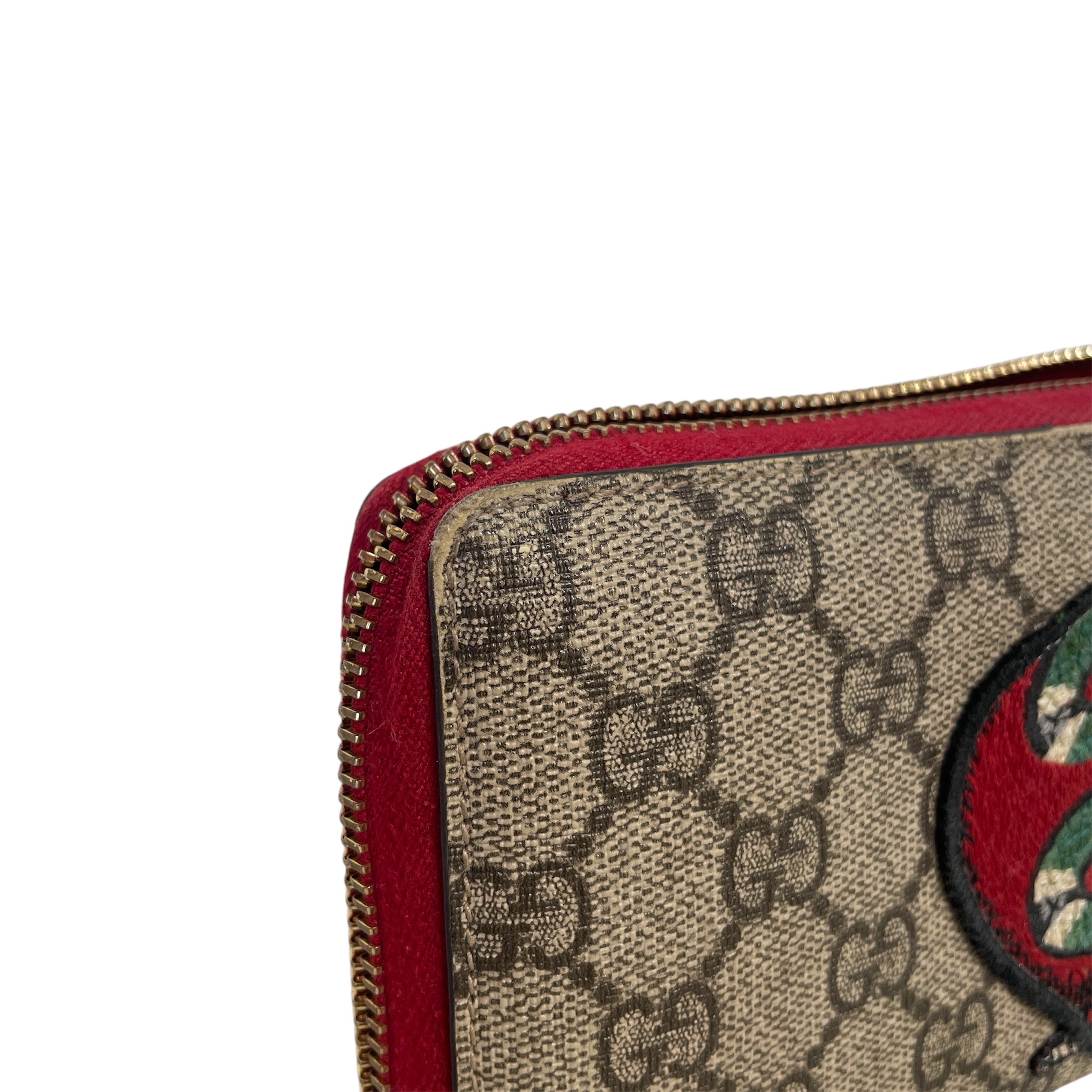 GUCCI/Long Wallet/Monogram/Leather/BRW/GG Supreme Snake Heart view 4