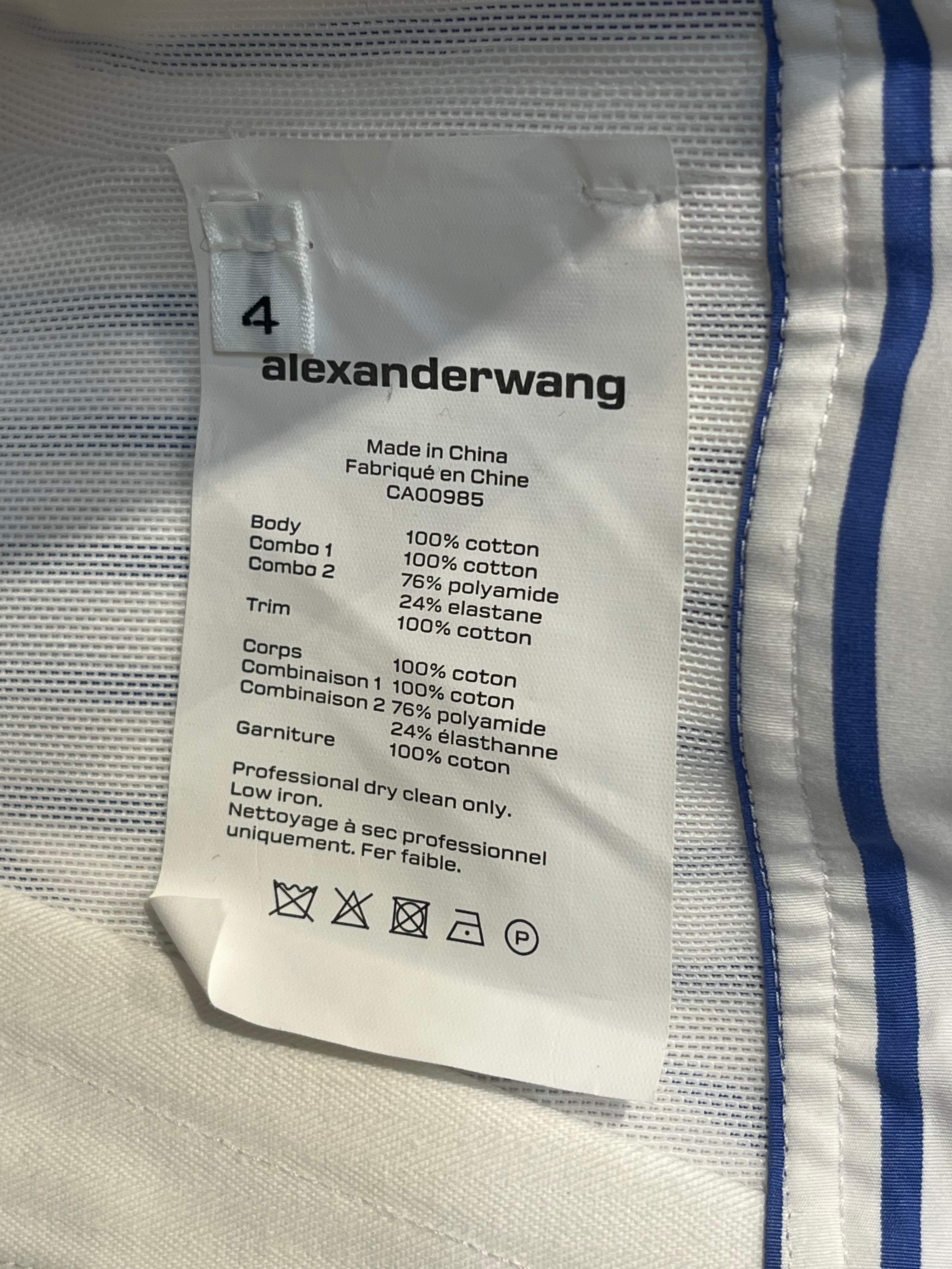 Alexander Wang/Shirt/4/Stripe/Cotton/BLU/BLU WHT STRIPE BUTN FOLDED TOP view 4