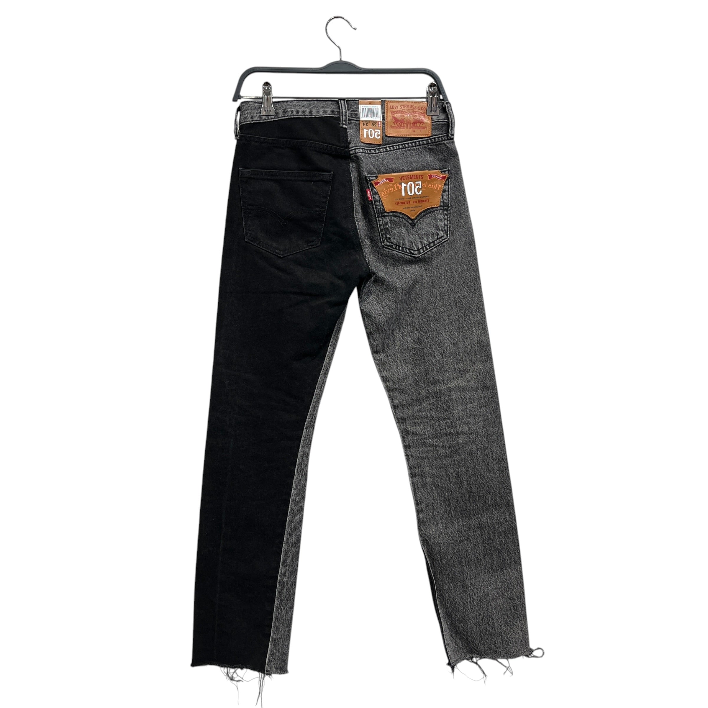 VETEMENTS/Levi's/Straight Pants/34/Denim/GRY/split denim view 2