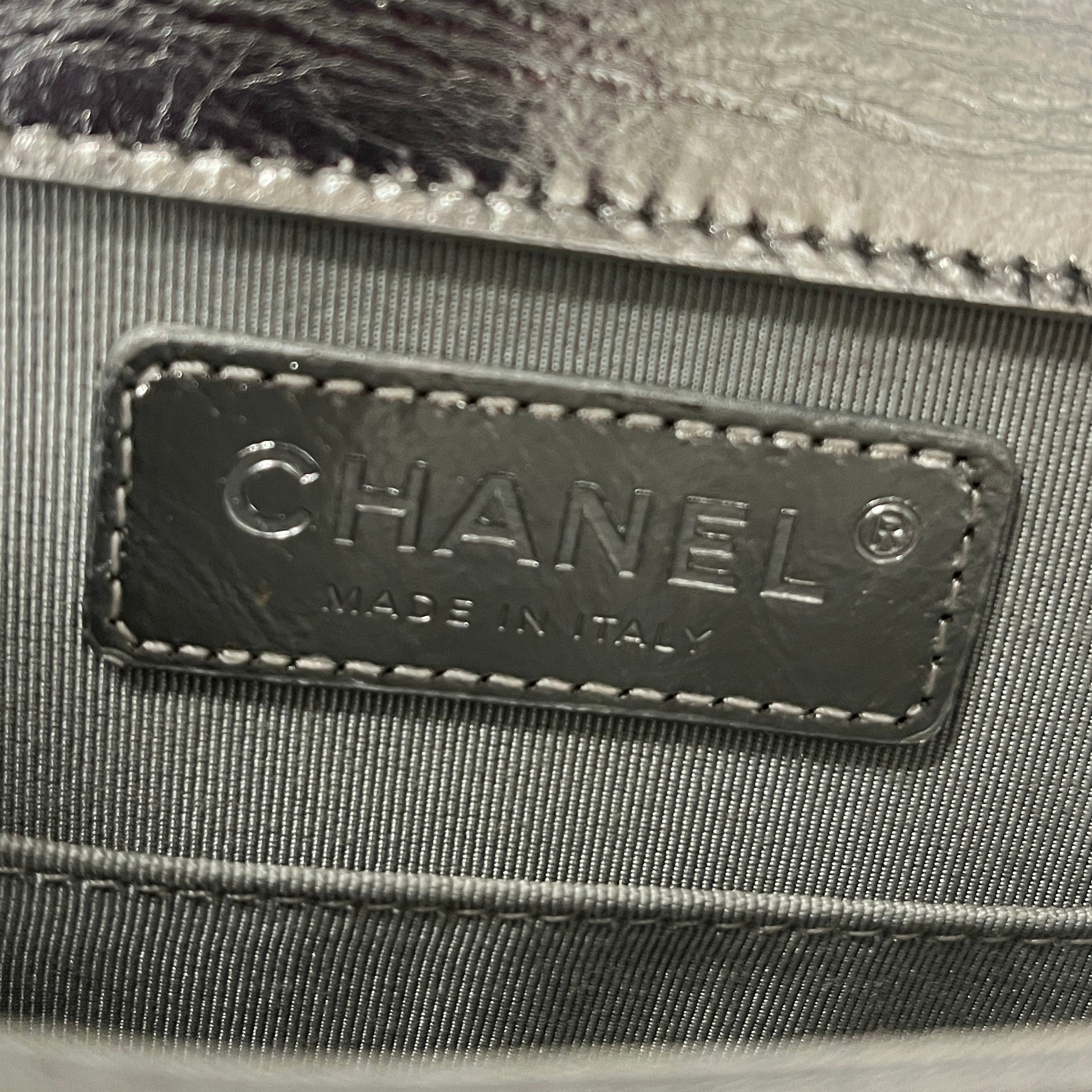 CHANEL/Cross Body Bag/Leather/SLV/North South Boy view 5