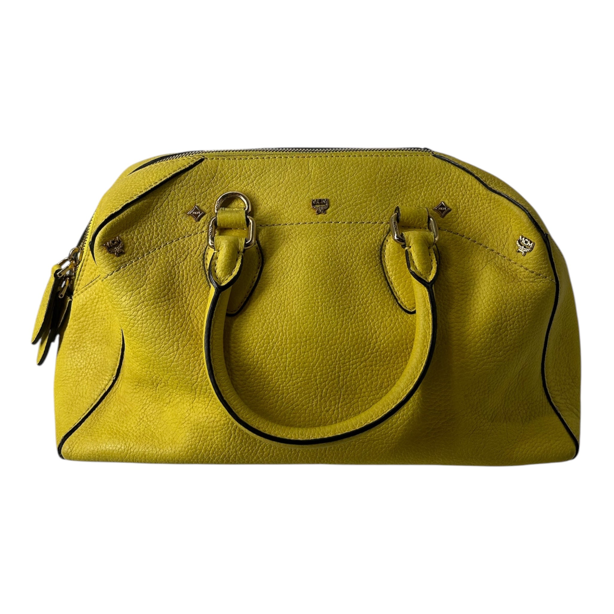 MCM/Cross Body Bag/Leather/YEL/TOP HANDLE view 1
