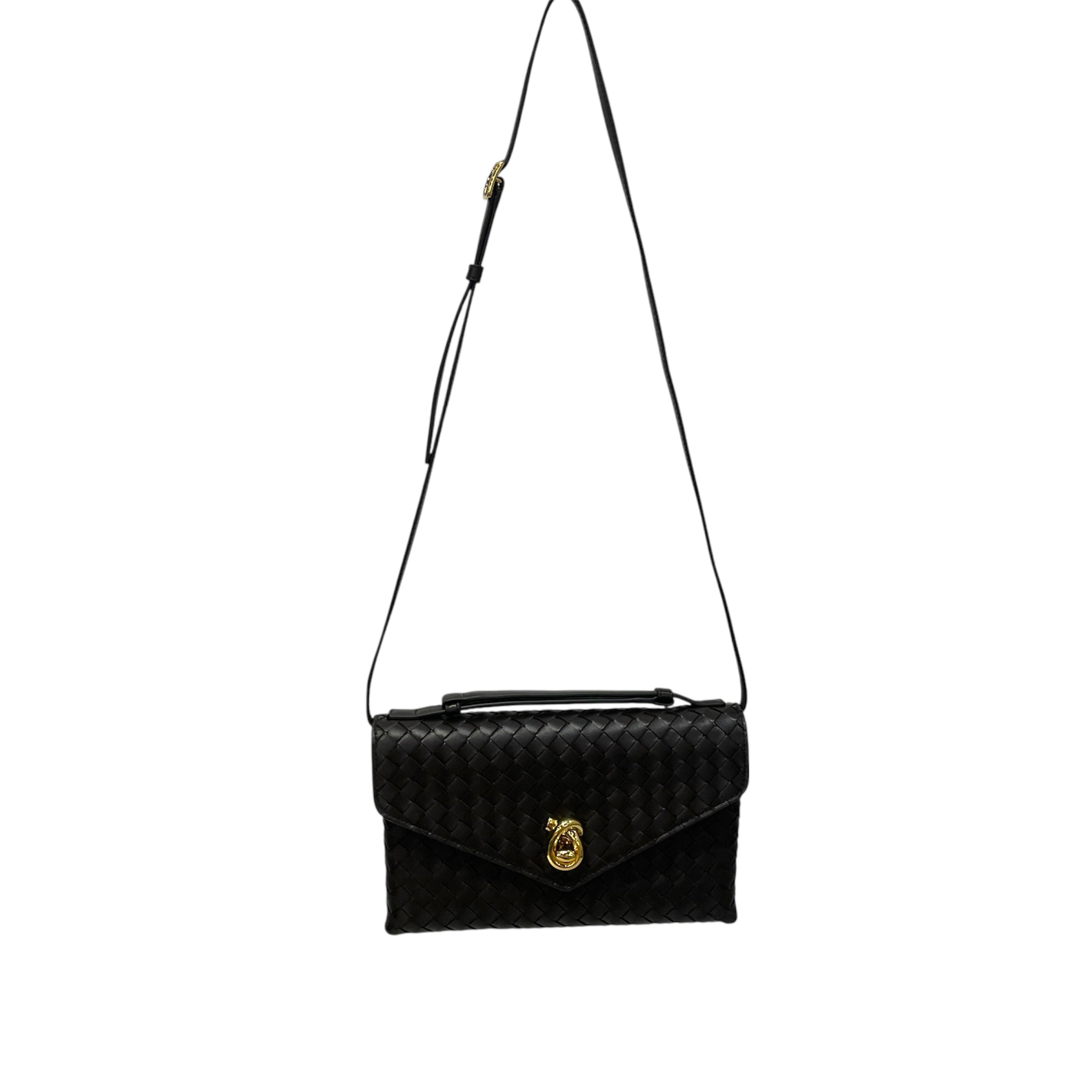 BOTTEGA VENETA/Cross Body Bag/Leather/BLK/knot lock view 1